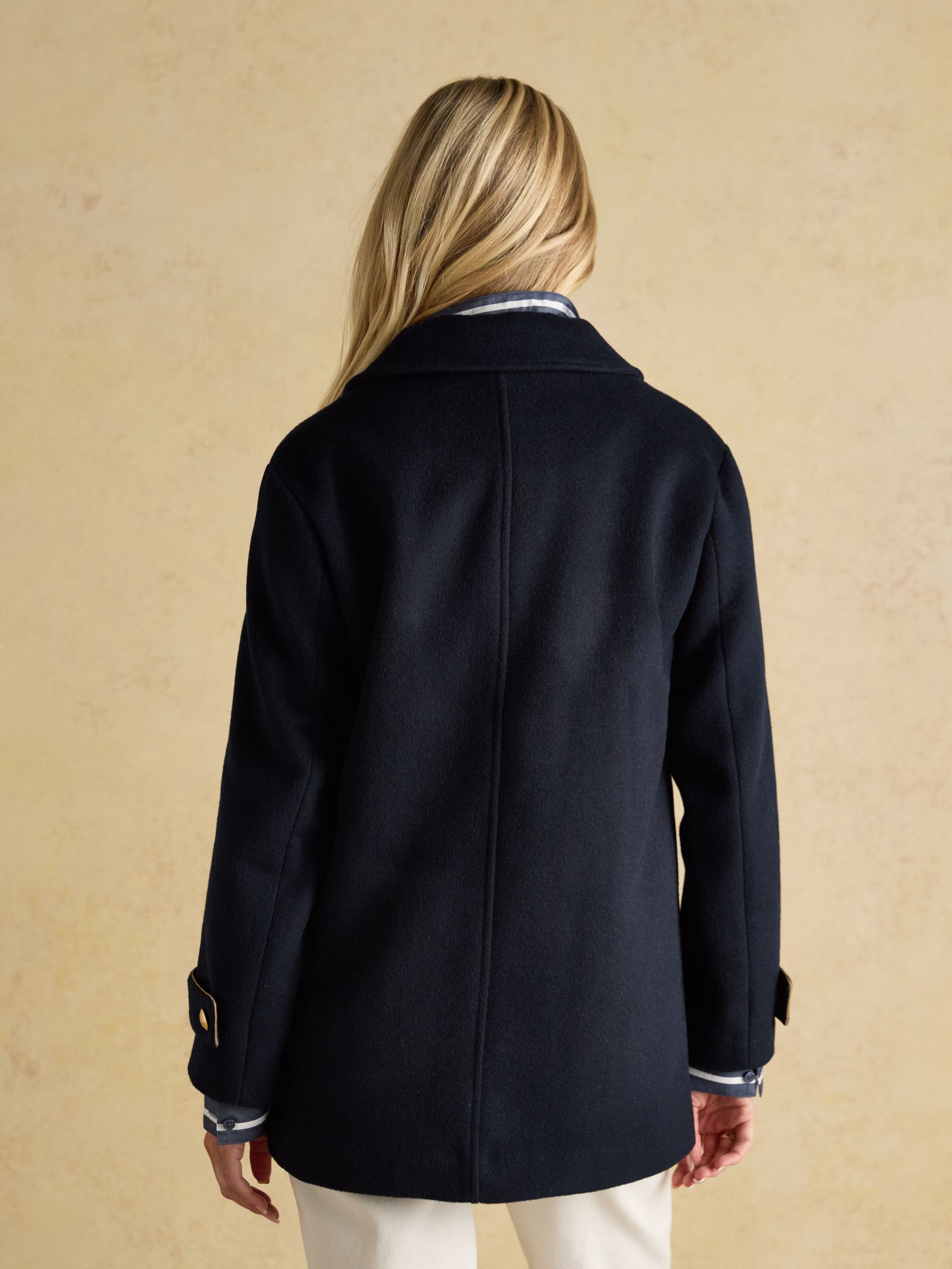 Belchamp Navy Wool Blend Peacoat with Beaded Badge - Image 5 of 11