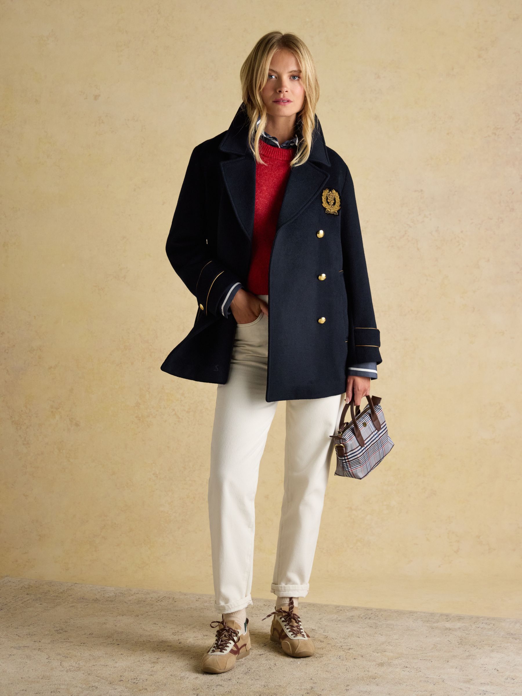 Belchamp Navy Wool Blend Peacoat with Beaded Badge - Image 6 of 11
