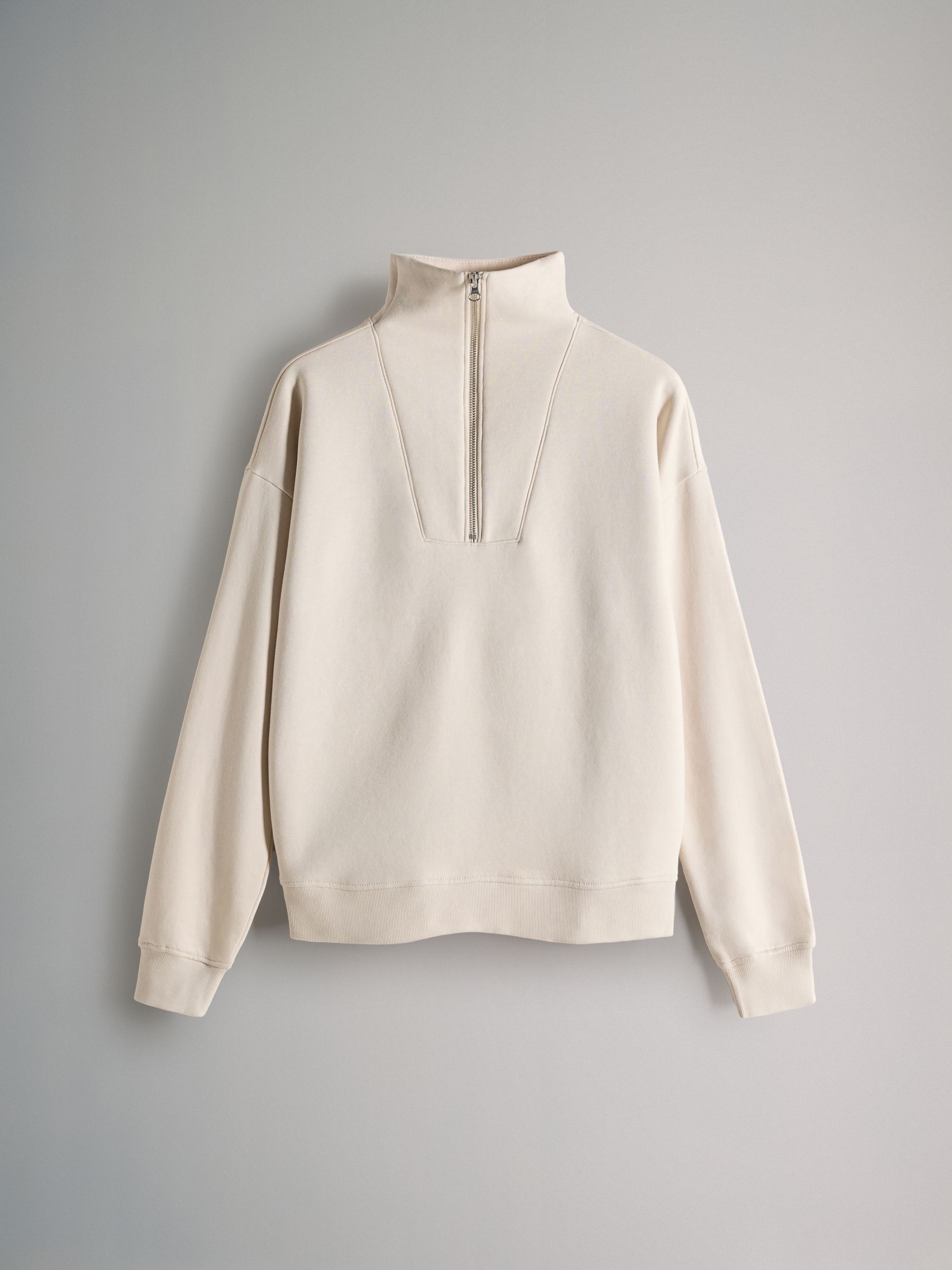 Stone/Khaki - Half Zip Funnel Neck Sweatshirts 2 Pack - Image 2 of 5