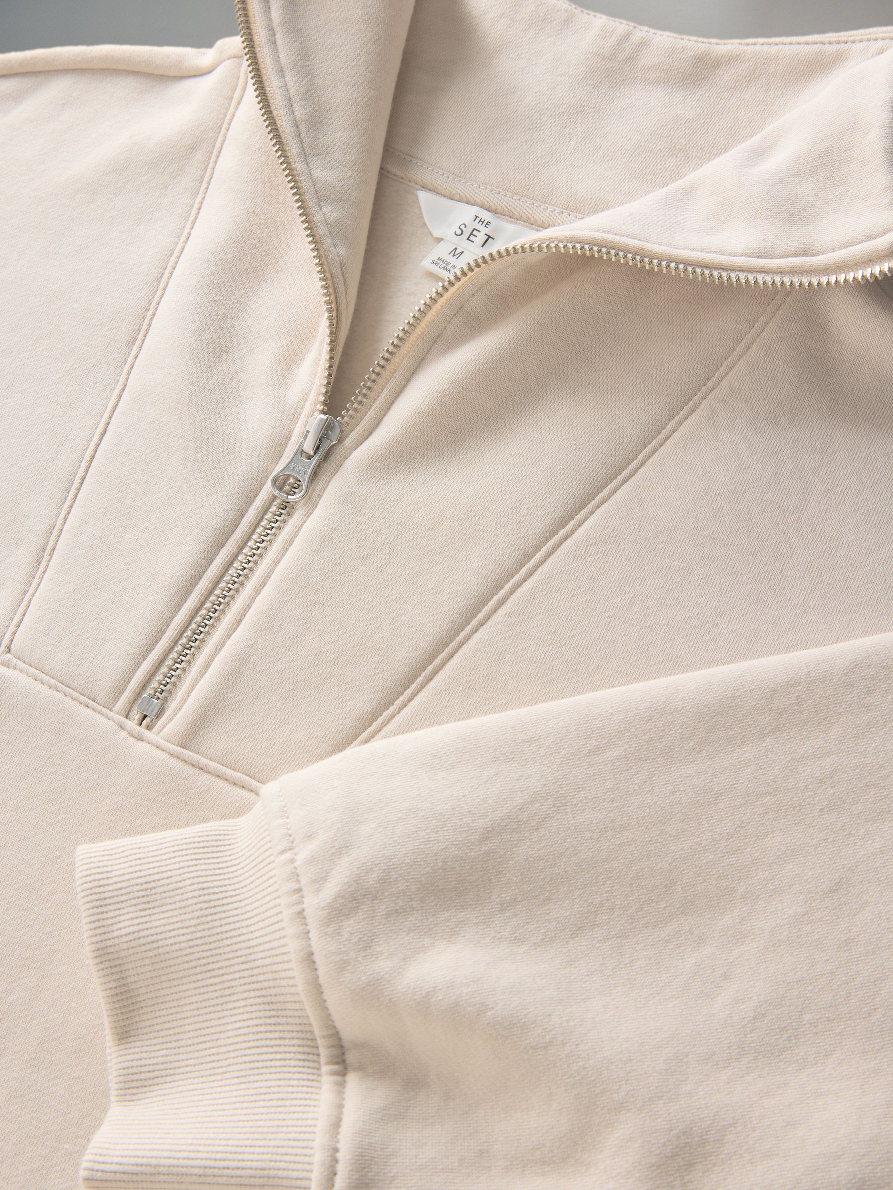 Stone/Khaki - Half Zip Funnel Neck Sweatshirts 2 Pack - Image 4 of 5