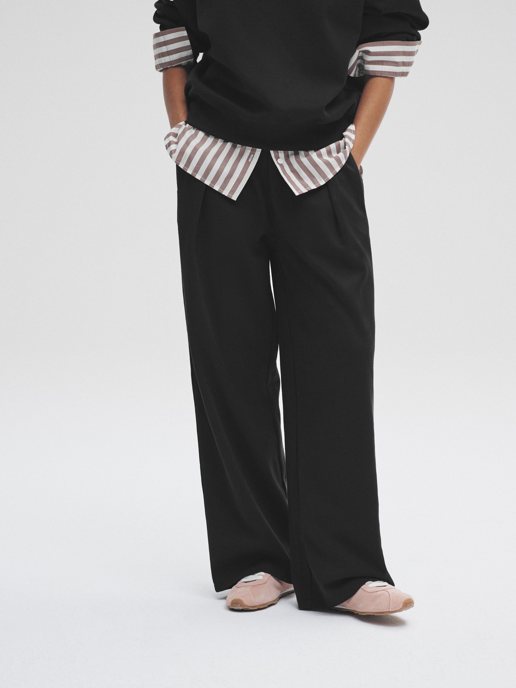 Brown/Black - 2 Pack Heavyweight Premium Pleat Front Jersey Trousers - Image 4 of 10
