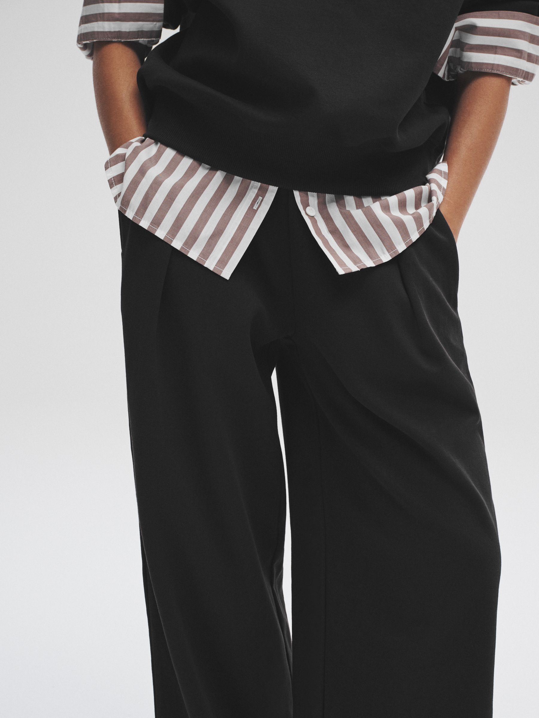 Brown/Black - 2 Pack Heavyweight Premium Pleat Front Jersey Trousers - Image 6 of 10