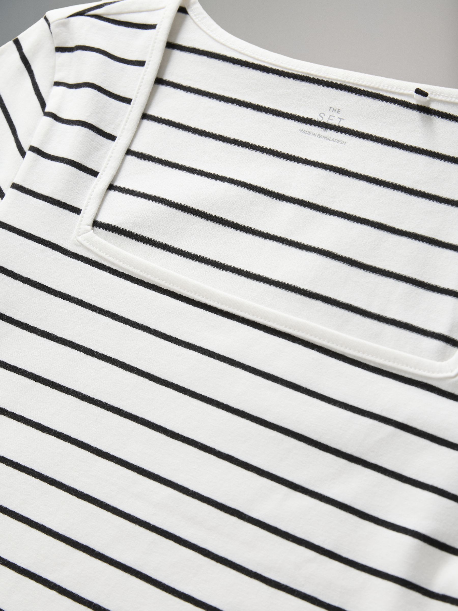 Black/White/Stripe - 3 Pack Square Neck Long Sleeve T-Shirts - Image 6 of 6
