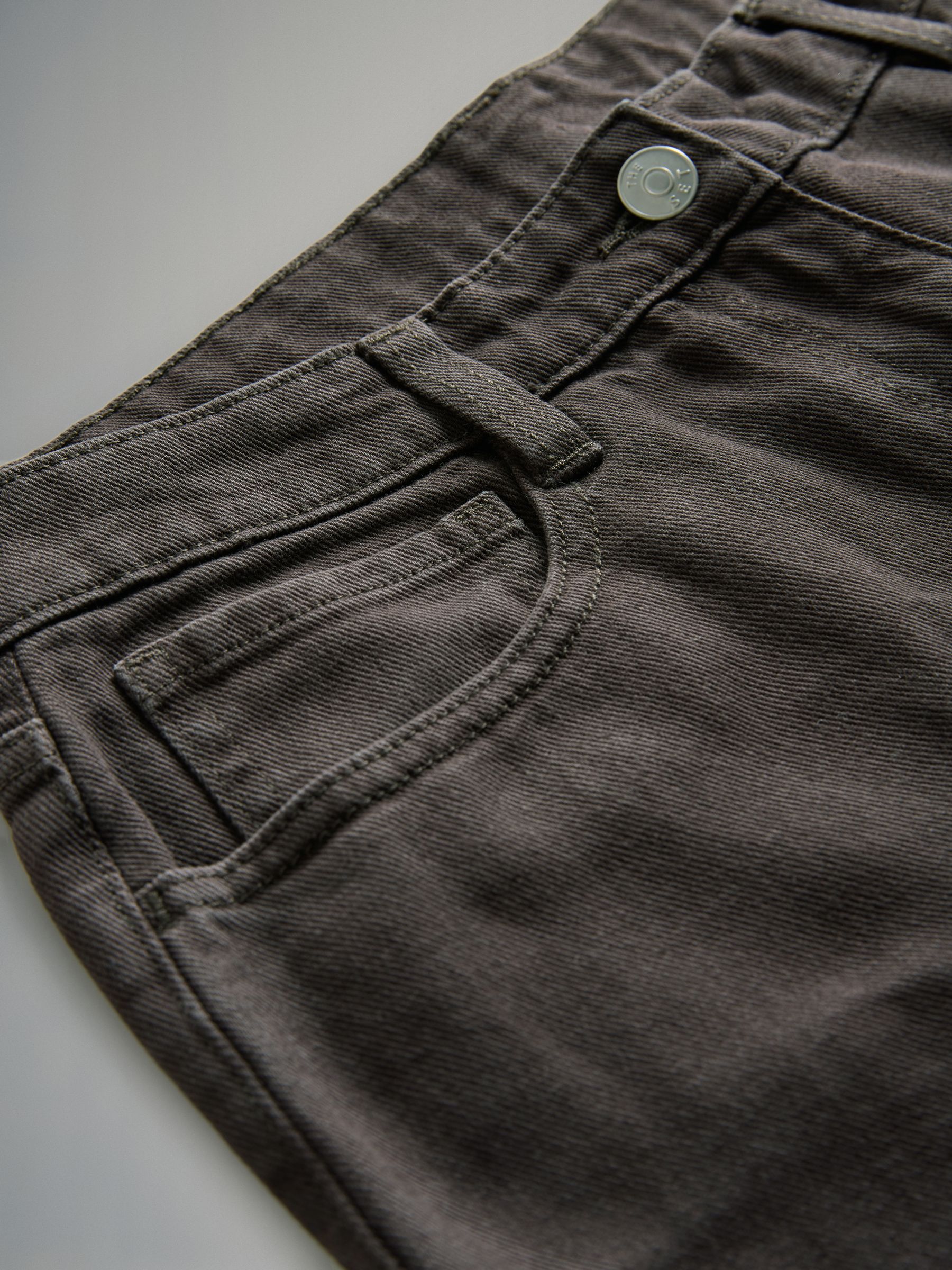 Cream/Chocolate Brown - 2 Pack Denim Straight Leg Jeans - Image 4 of 5
