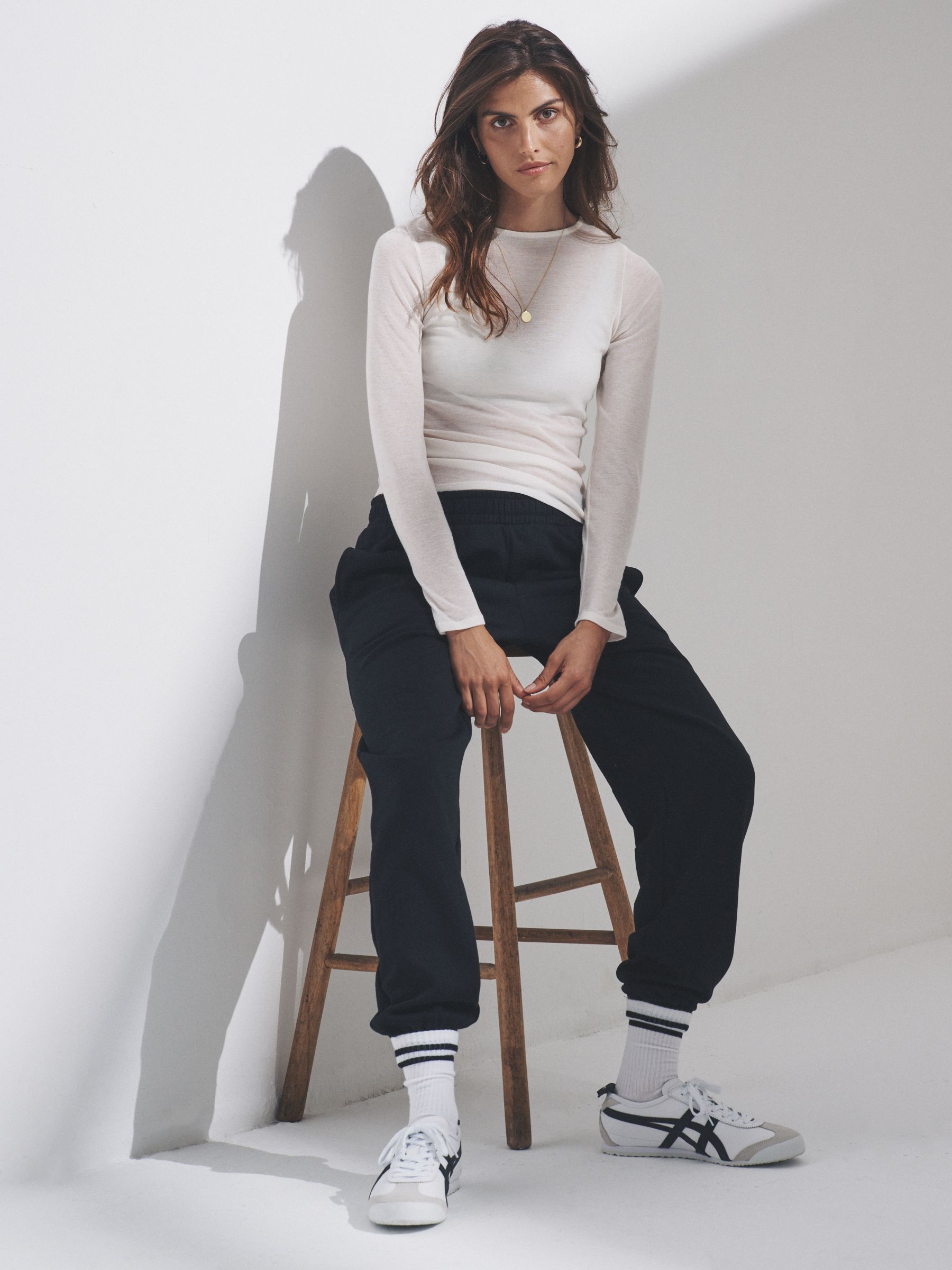 Cream/Brown/Navy Blue - 3 Pack Sheer Long Sleeve T-Shirts - Image 3 of 6