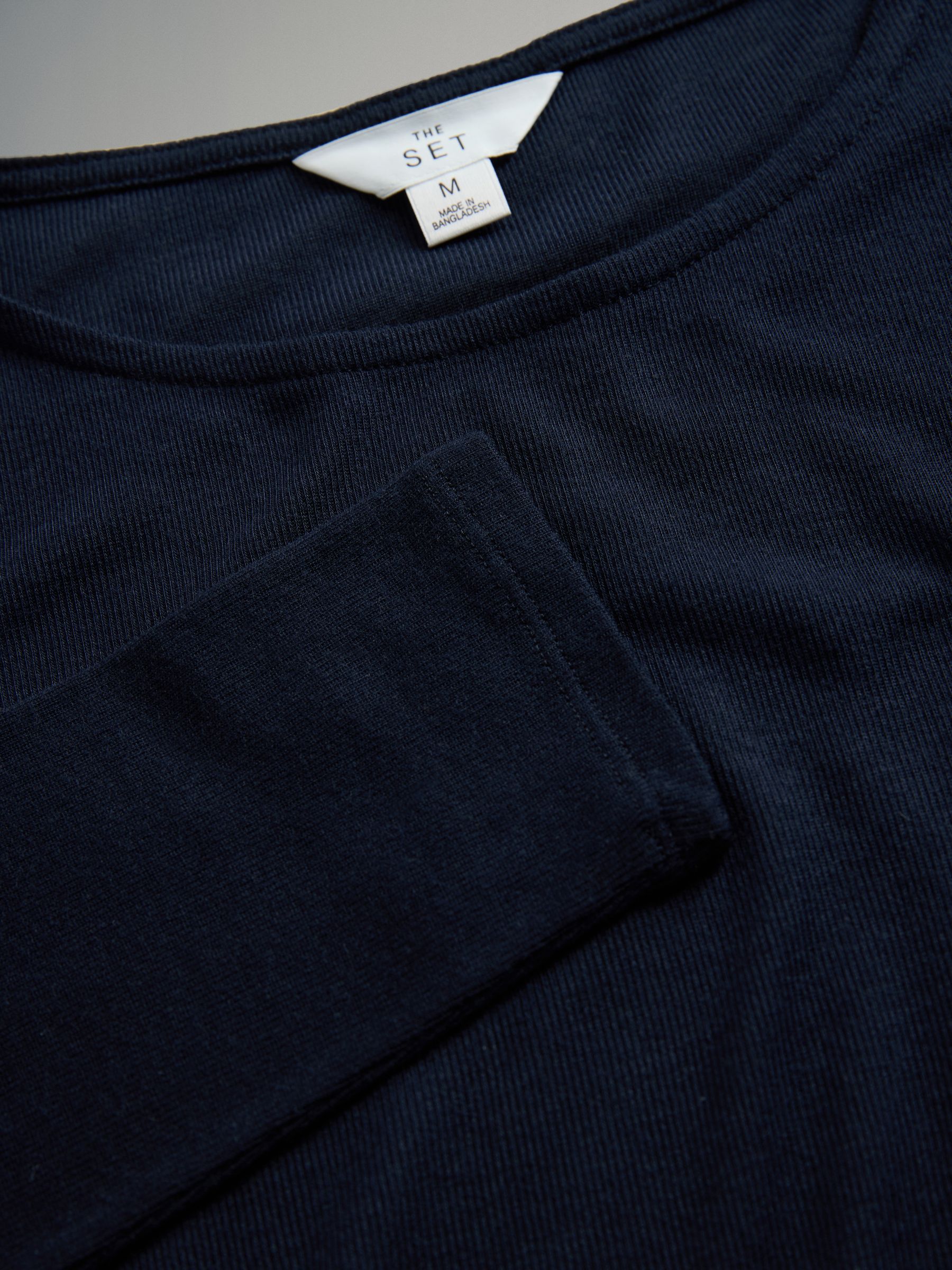 Cream/Brown/Navy Blue - 3 Pack Sheer Long Sleeve T-Shirts - Image 5 of 6