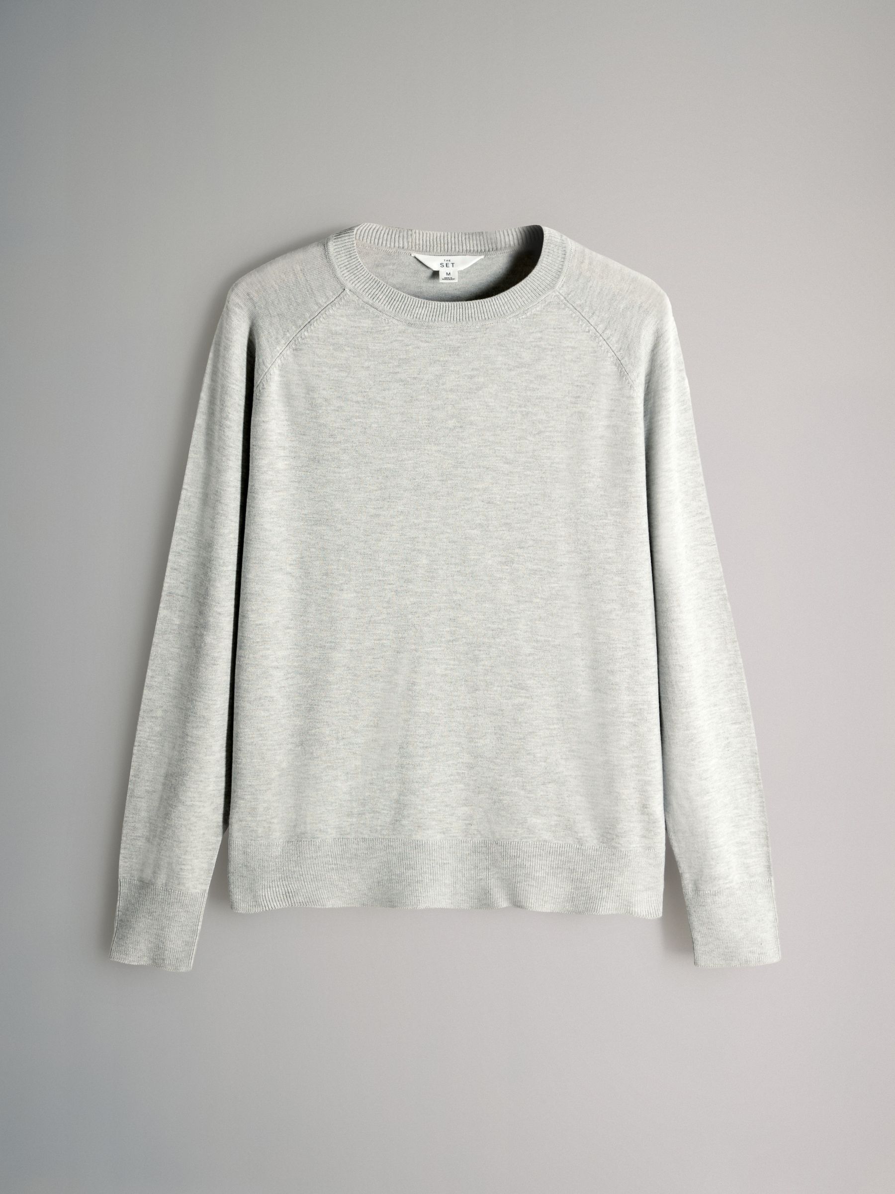 Black/Charcoal/Grey/Black & Cream Stripe - 4 Pack Fine Knit Crew Neck Jumpers - Image 5 of 7