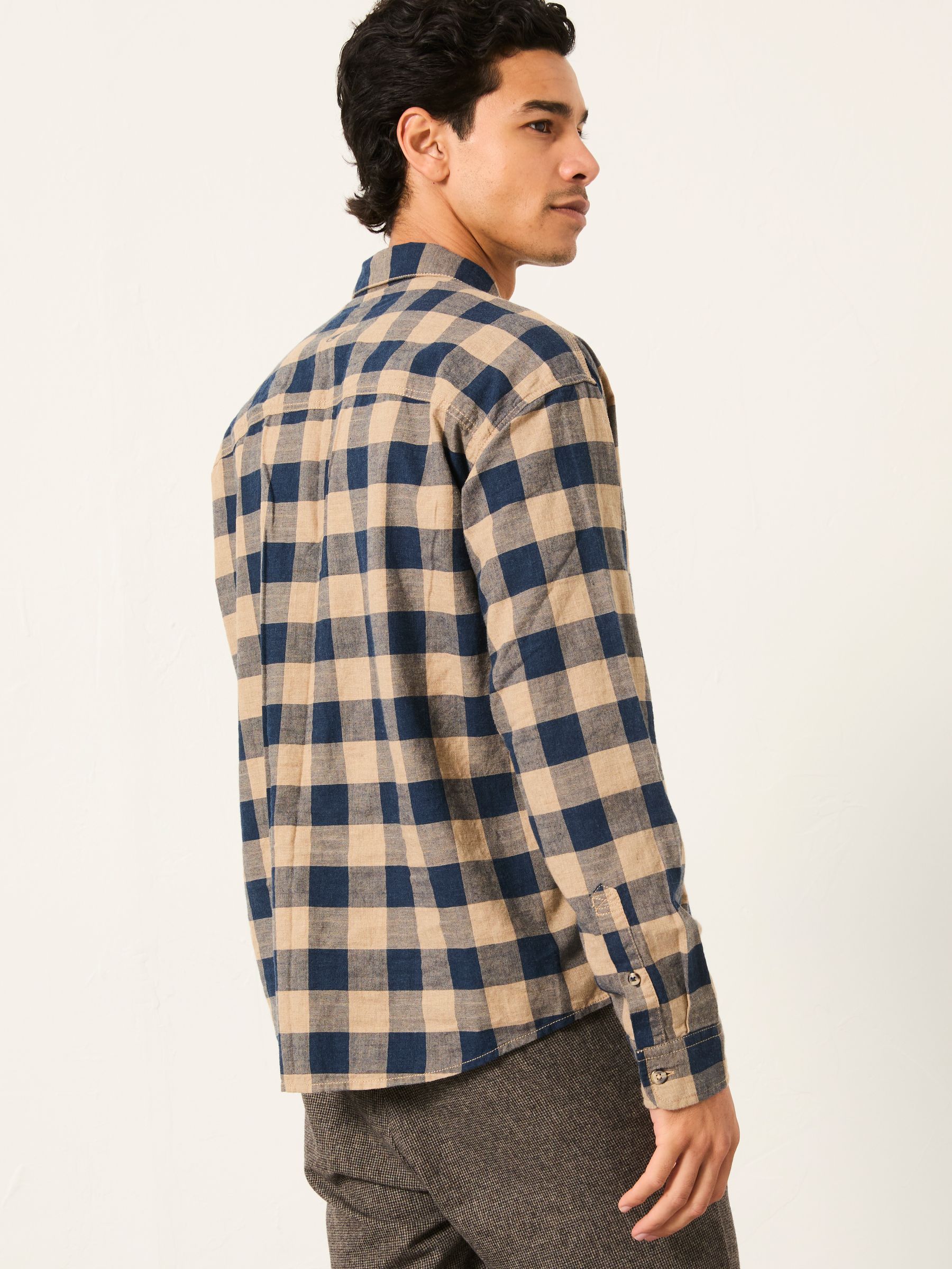 Navy Long Sleeve Relaxed Buffalo Check Shirt - Image 2 of 5