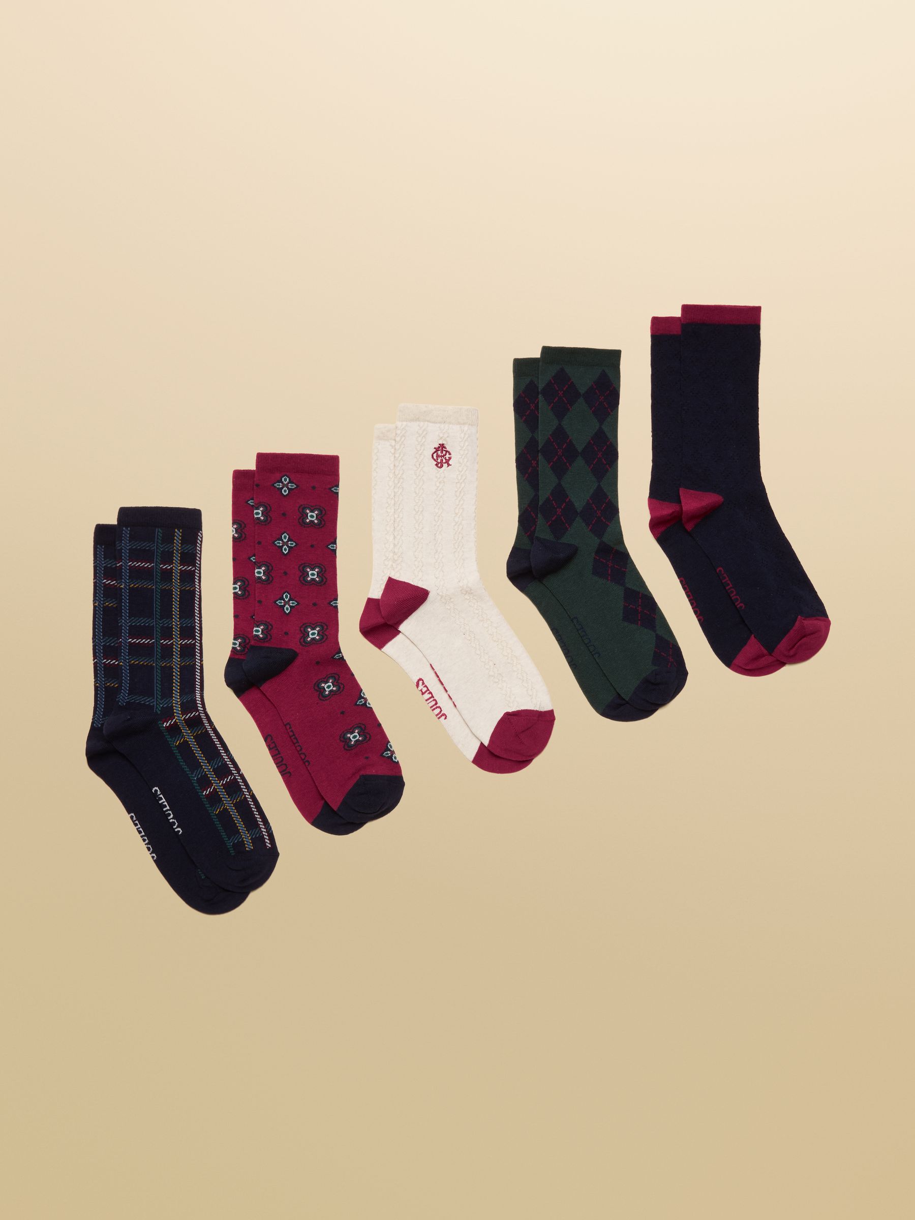 Women's Everyday Navy Heritage Ankle Socks 5 Pack - Image 1 of 3