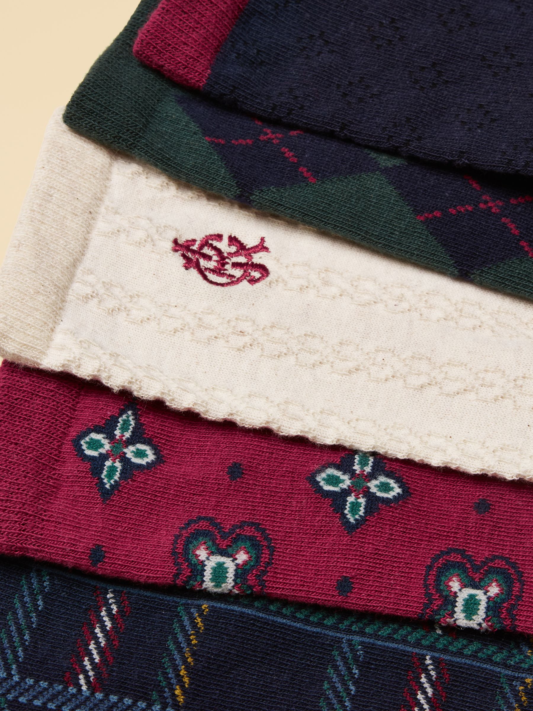 Women's Everyday Navy Heritage Ankle Socks 5 Pack - Image 2 of 3