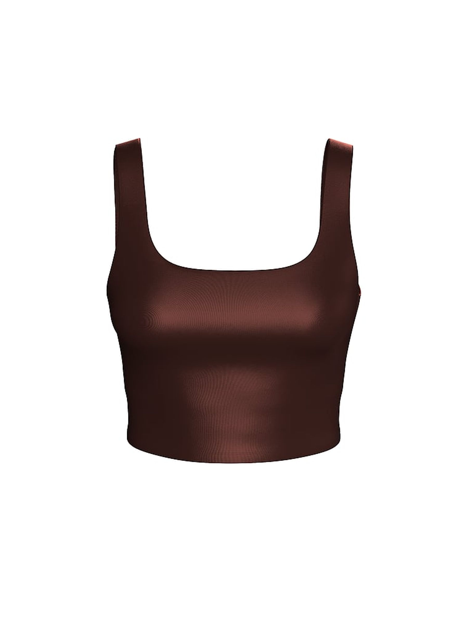 Ganache Brown VSX GlossyTech™ Square Neck Bra Top - Image 3 of 3