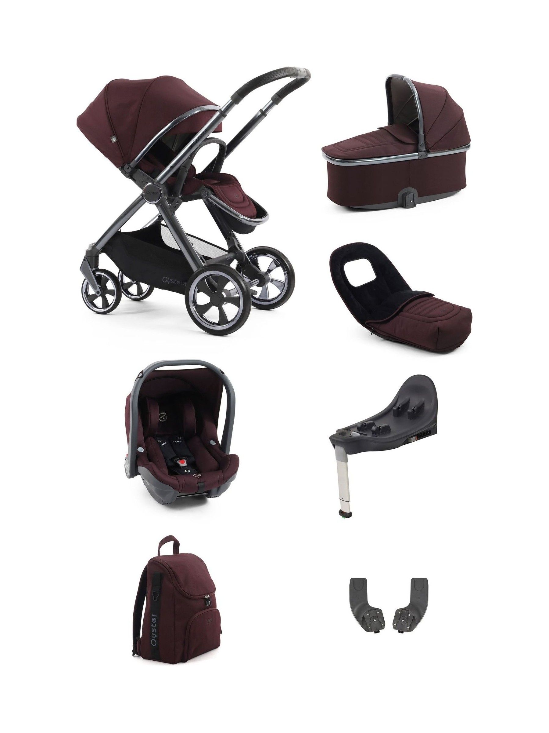 Oyster4 Mulberry Luxury Piece Nursery Travel Bundle with Oyster