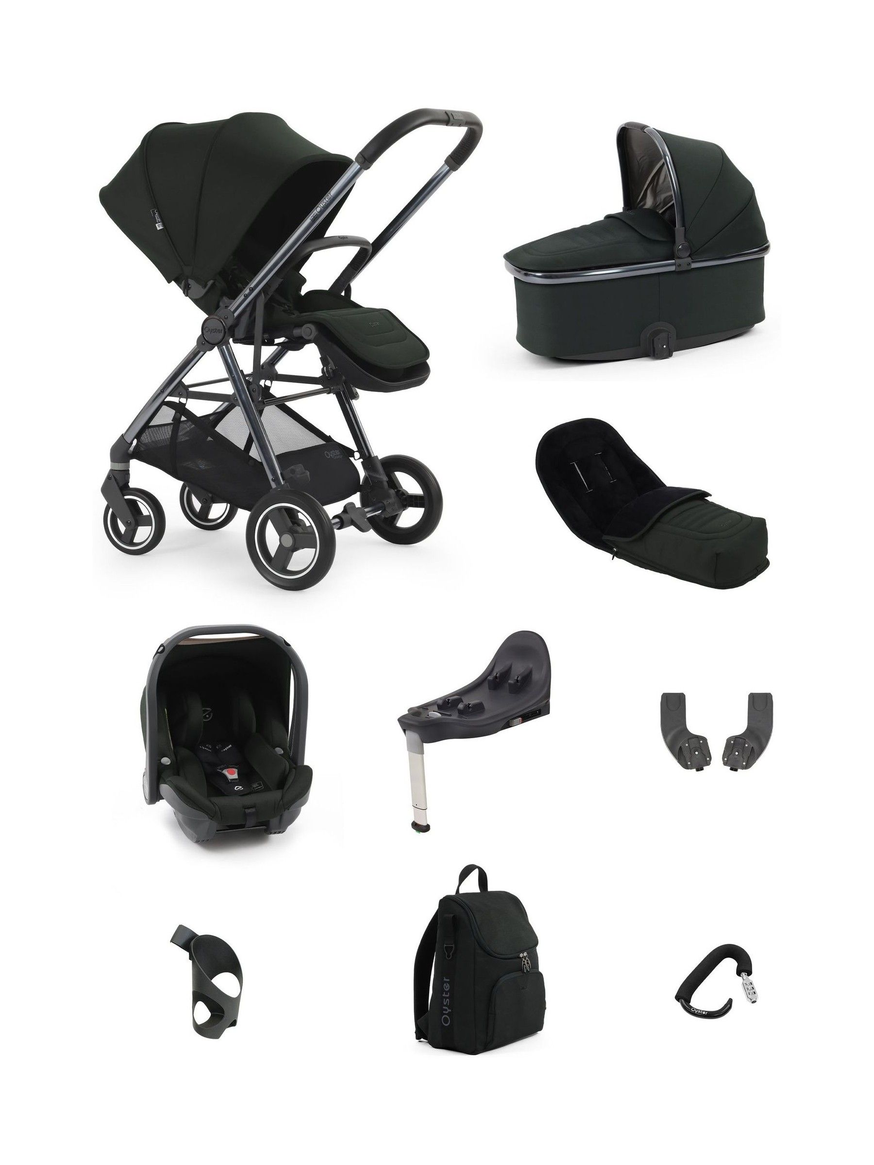 Oyster 9 Piece Black Olive Gravity Bundle With Capsule Car Seat - Image 1 of 6