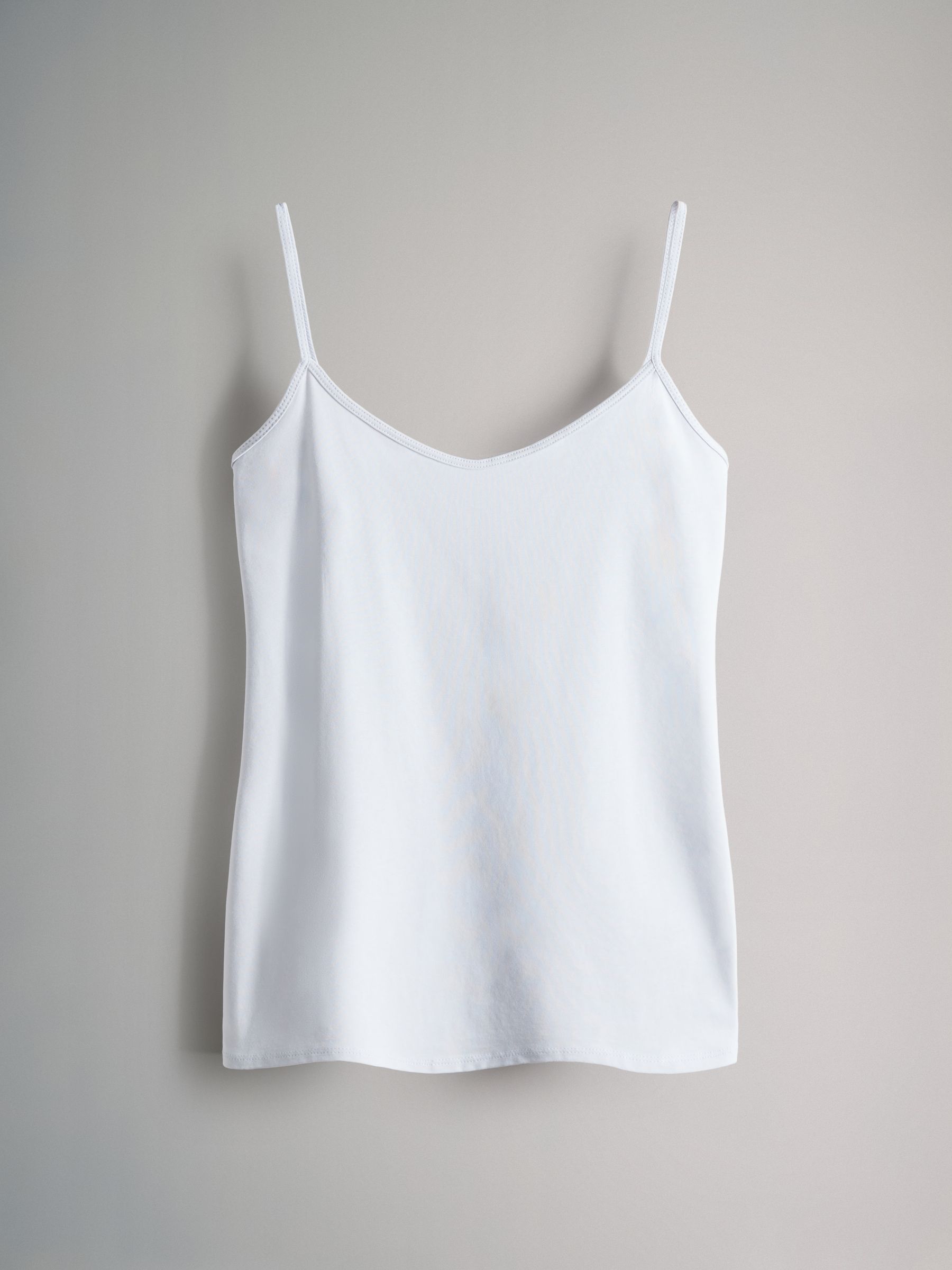 Black/Grey/MidBlue/Blue/Grey Marl/Light Grey/White - 7 Pack Thin Strap Vest Tops - Image 3 of 9