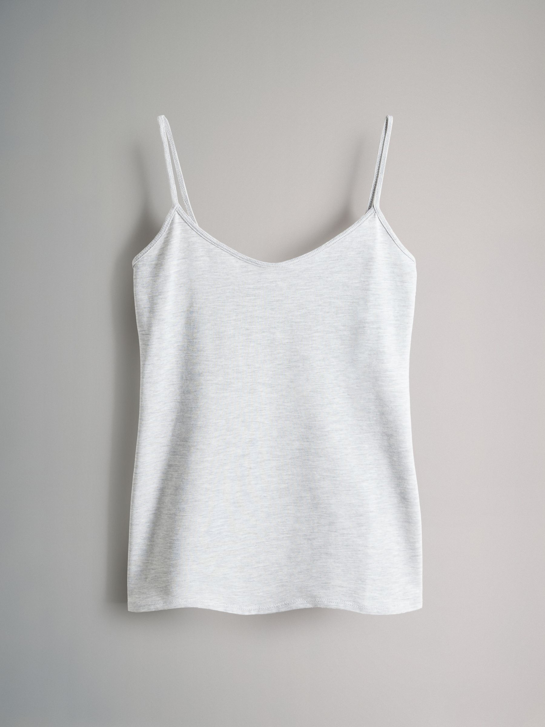Black/Grey/MidBlue/Blue/Grey Marl/Light Grey/White - 7 Pack Thin Strap Vest Tops - Image 4 of 9