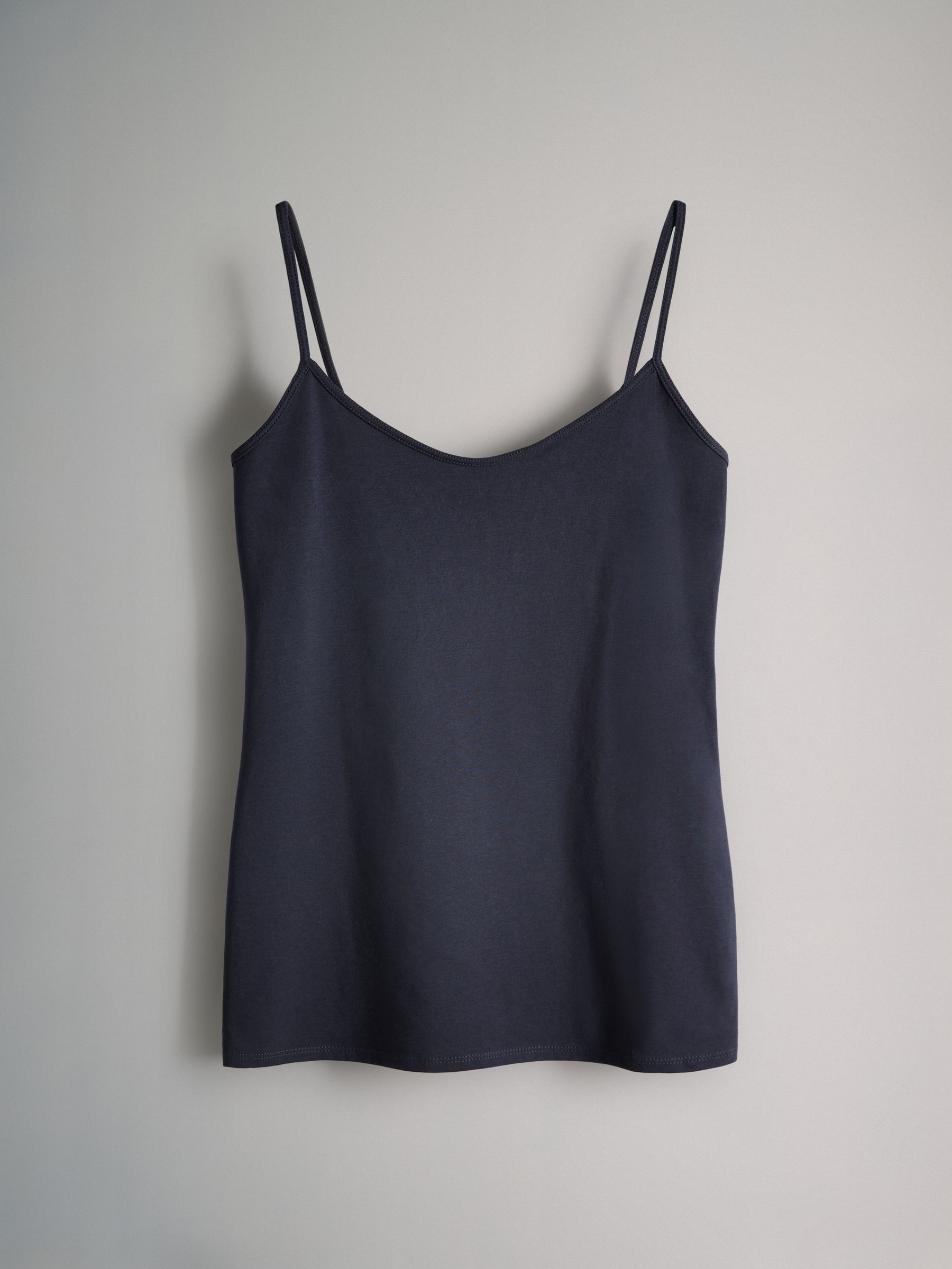 Black/Grey/MidBlue/Blue/Grey Marl/Light Grey/White - 7 Pack Thin Strap Vest Tops - Image 6 of 9