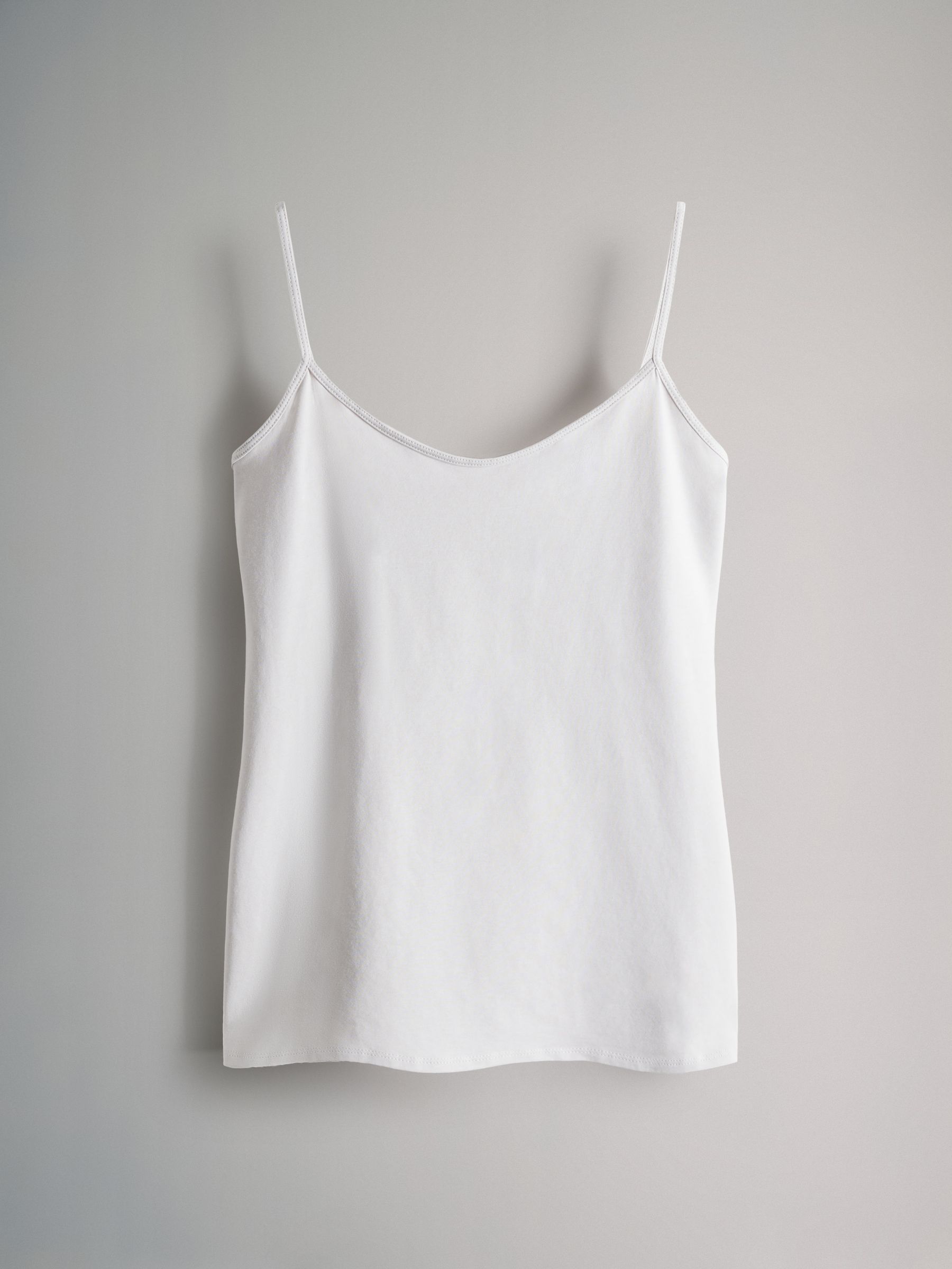 Black/Grey/MidBlue/Blue/Grey Marl/Light Grey/White - 7 Pack Thin Strap Vest Tops - Image 8 of 9