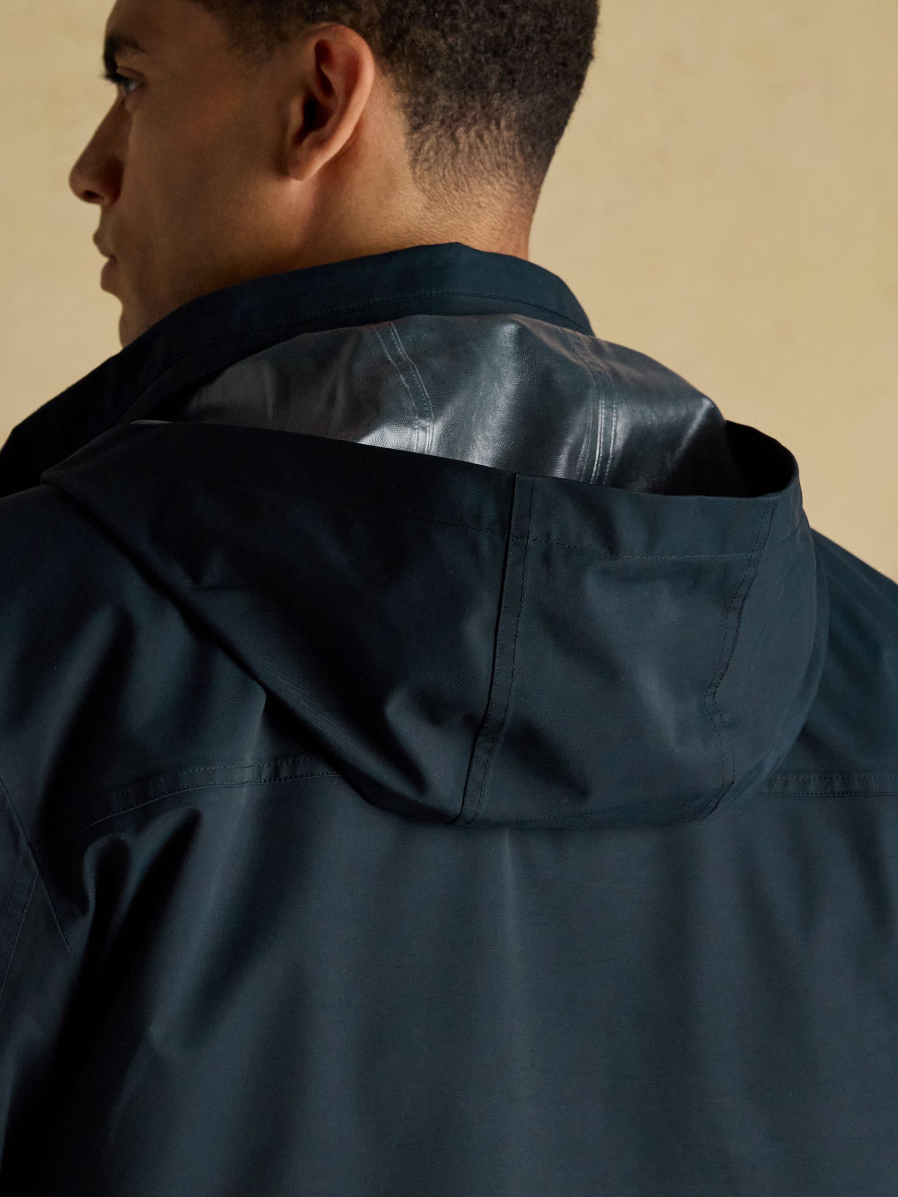 Beckett Navy Waterproof Field Coat With Packable Hood - Image 14 of 15