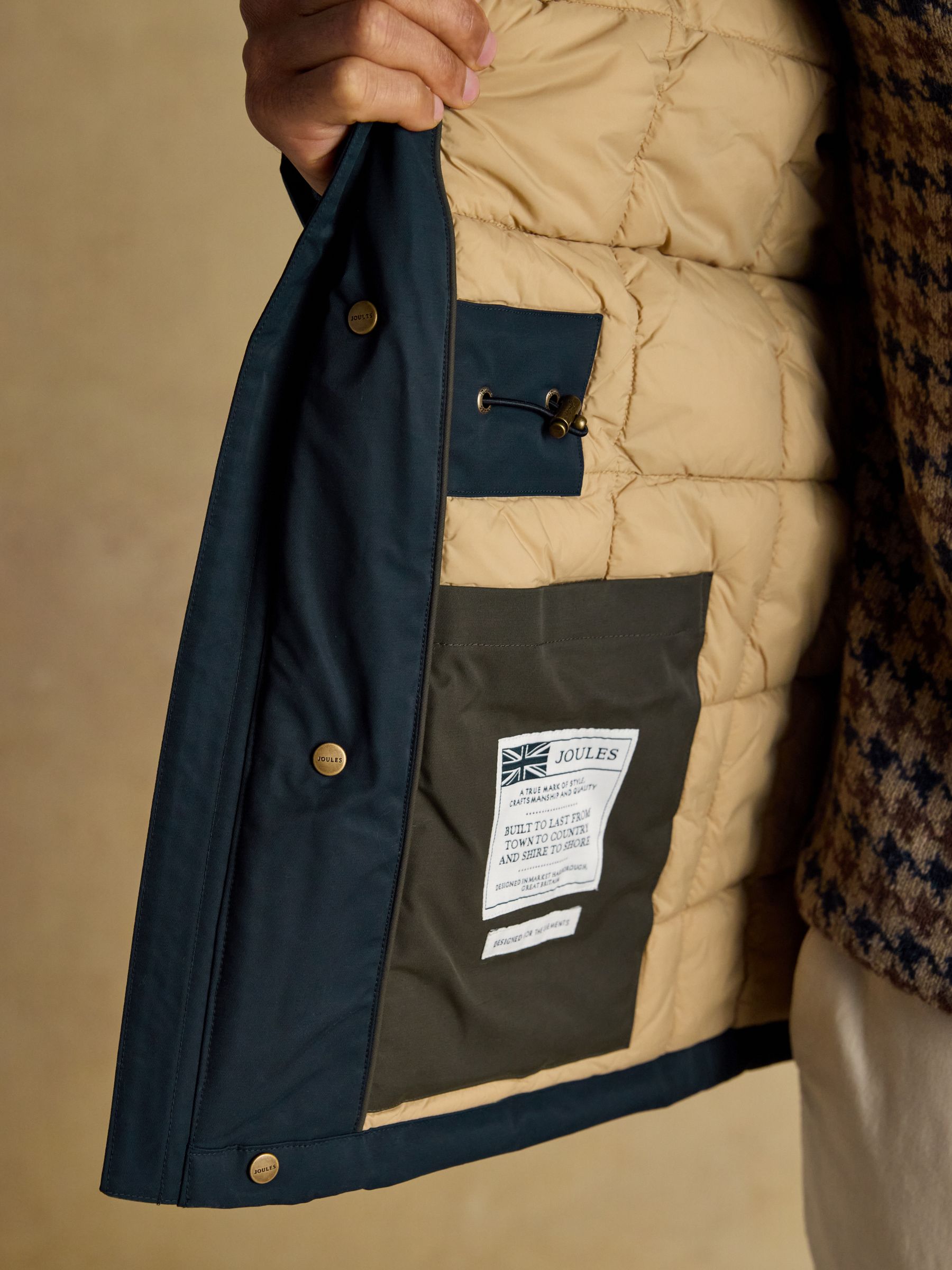 Beckett Navy Waterproof Field Coat With Packable Hood - Image 7 of 13