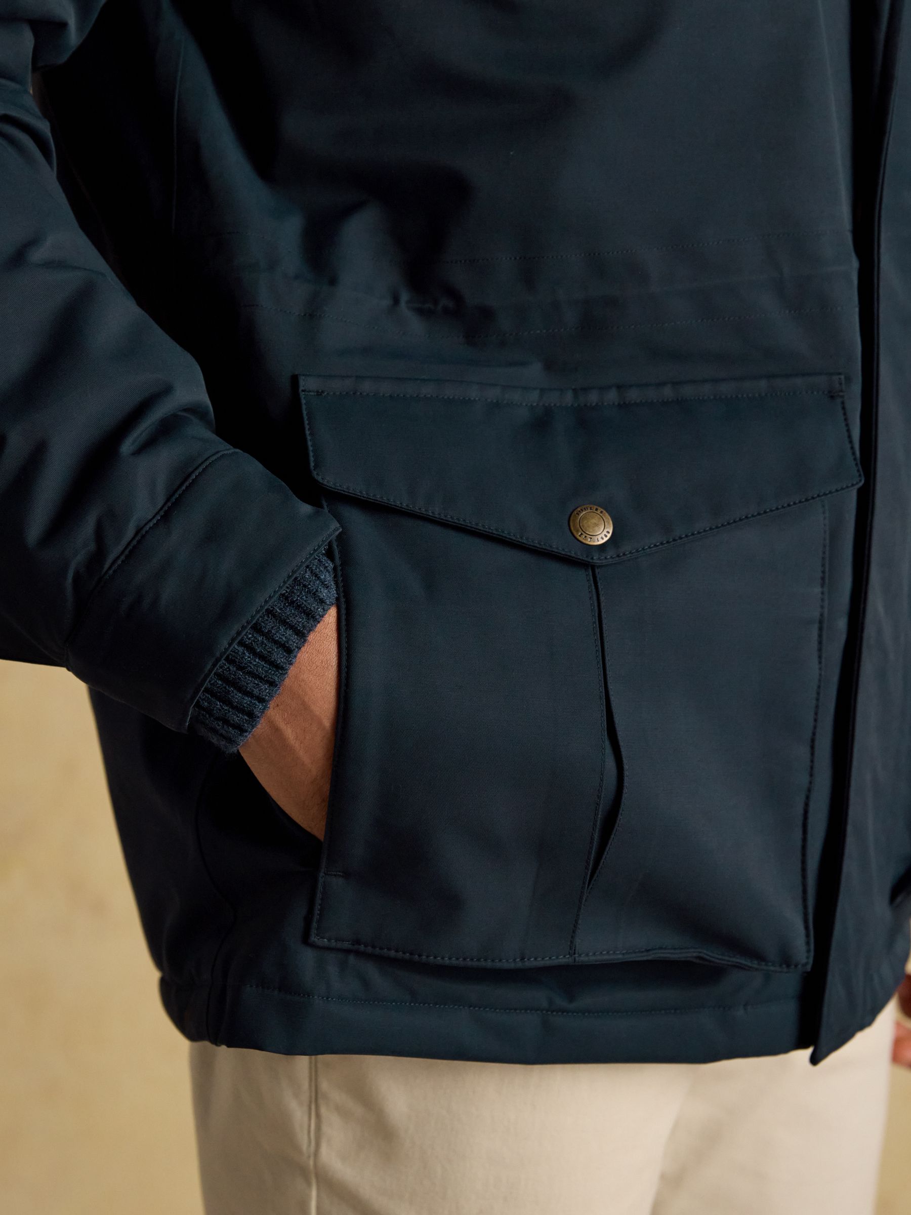 Beckett Navy Waterproof Field Coat With Packable Hood - Image 9 of 13