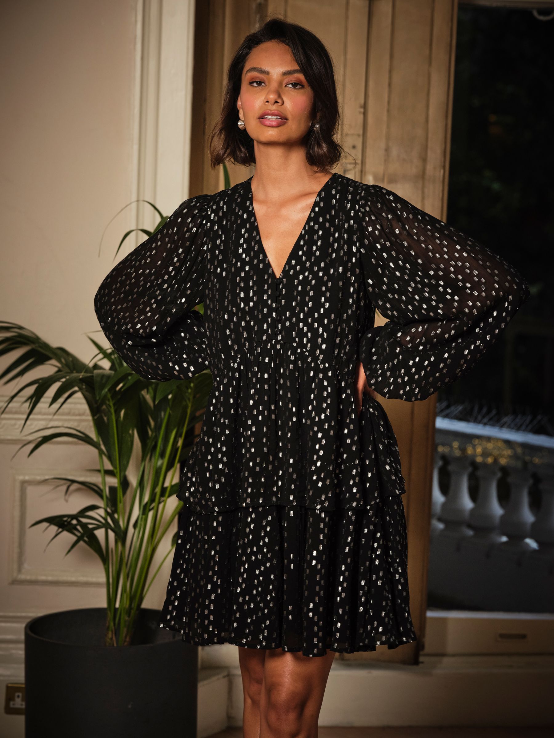 Lenny Black Regular Metallic Dress - Image 1 of 4