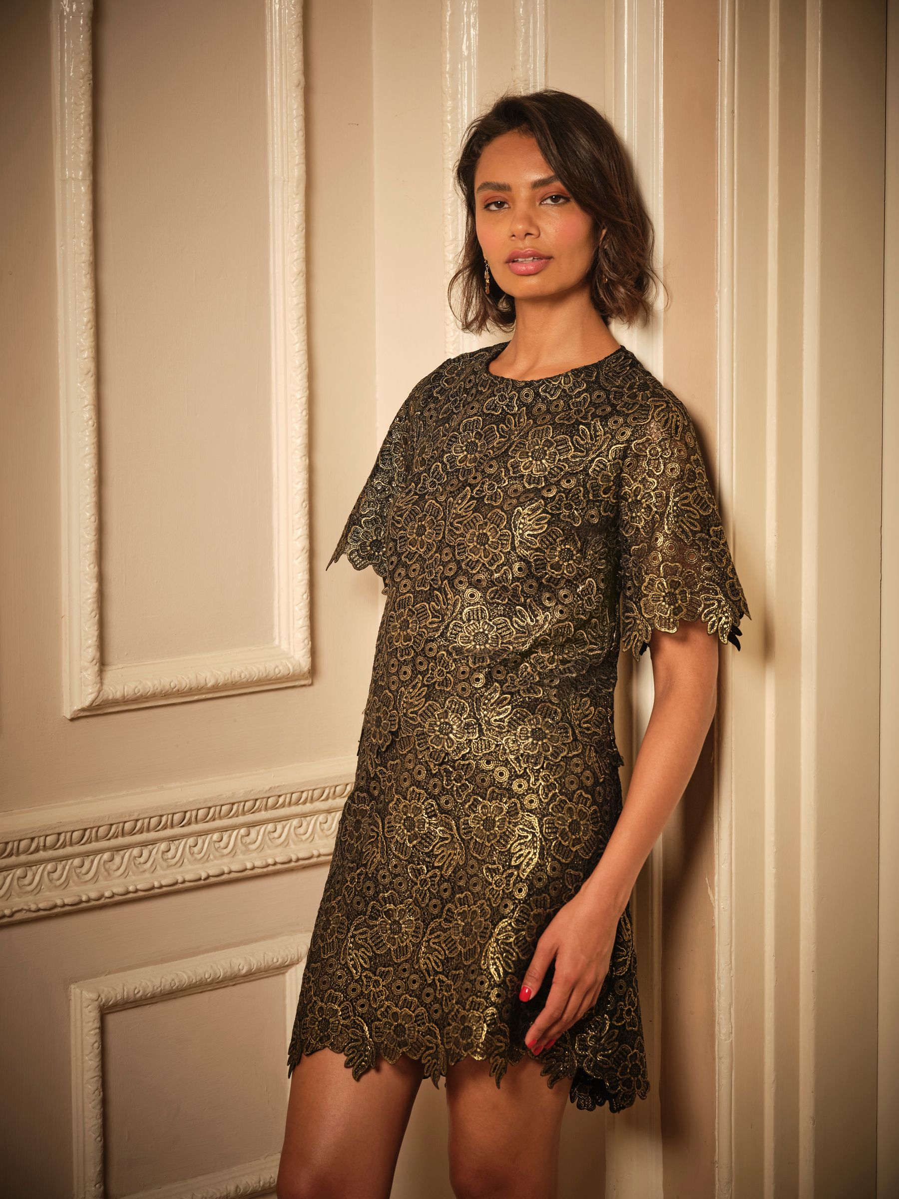 Lara Gold Lace Top - Image 3 of 5