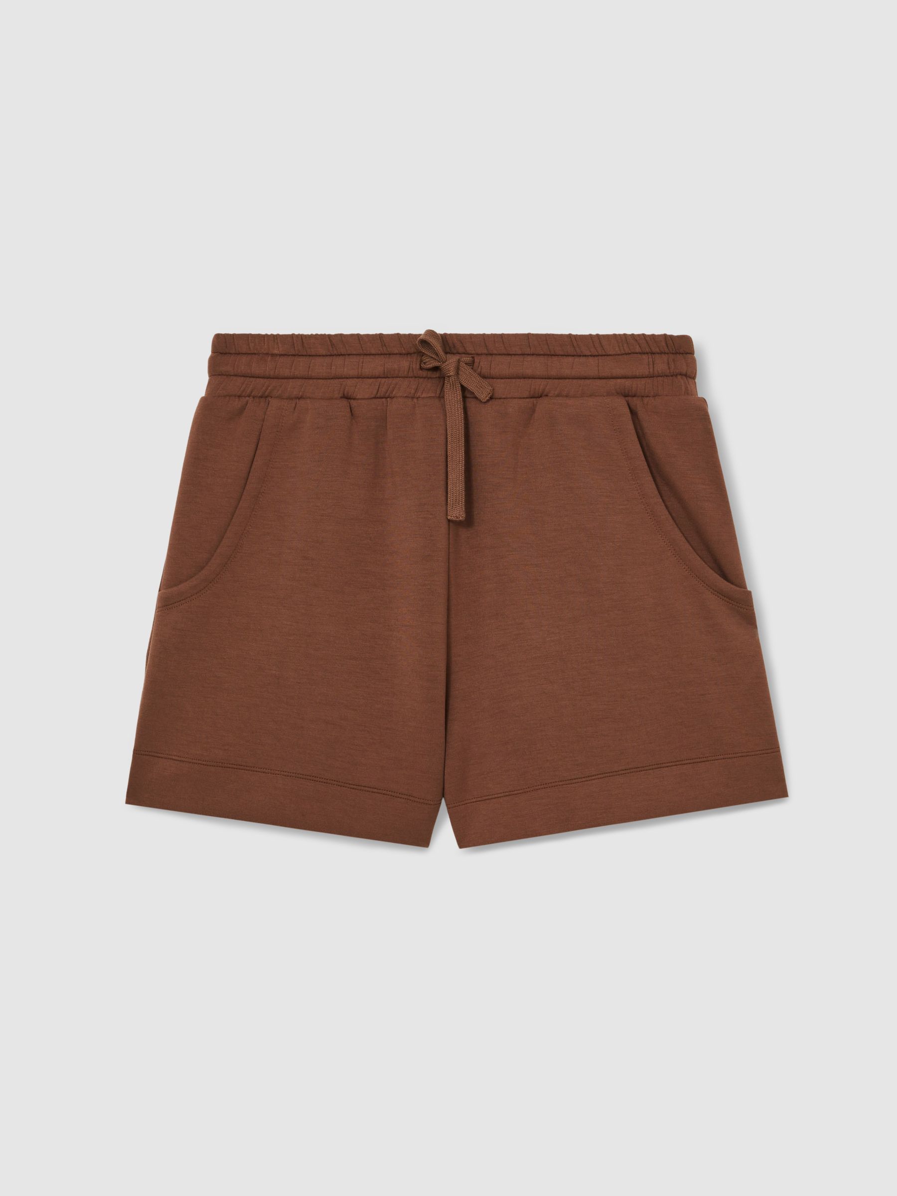 Modal-Blend Jersey Shorts in Toffee Brown - Image 2 of 6