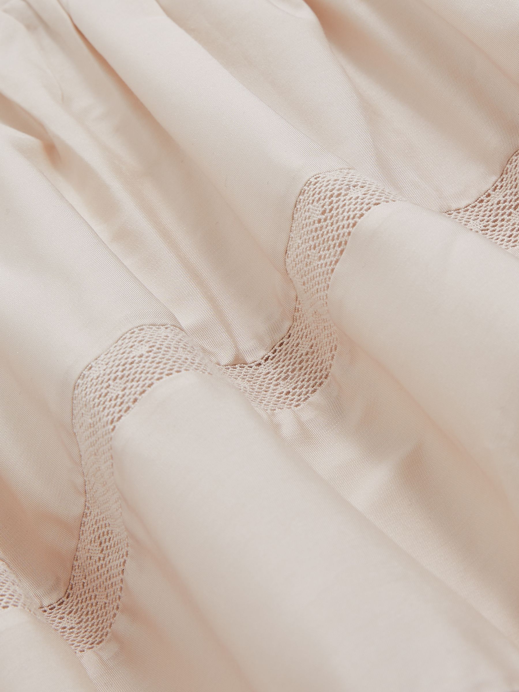 Shirred Ruffle Hem Mini Dress in Neutral - image 4