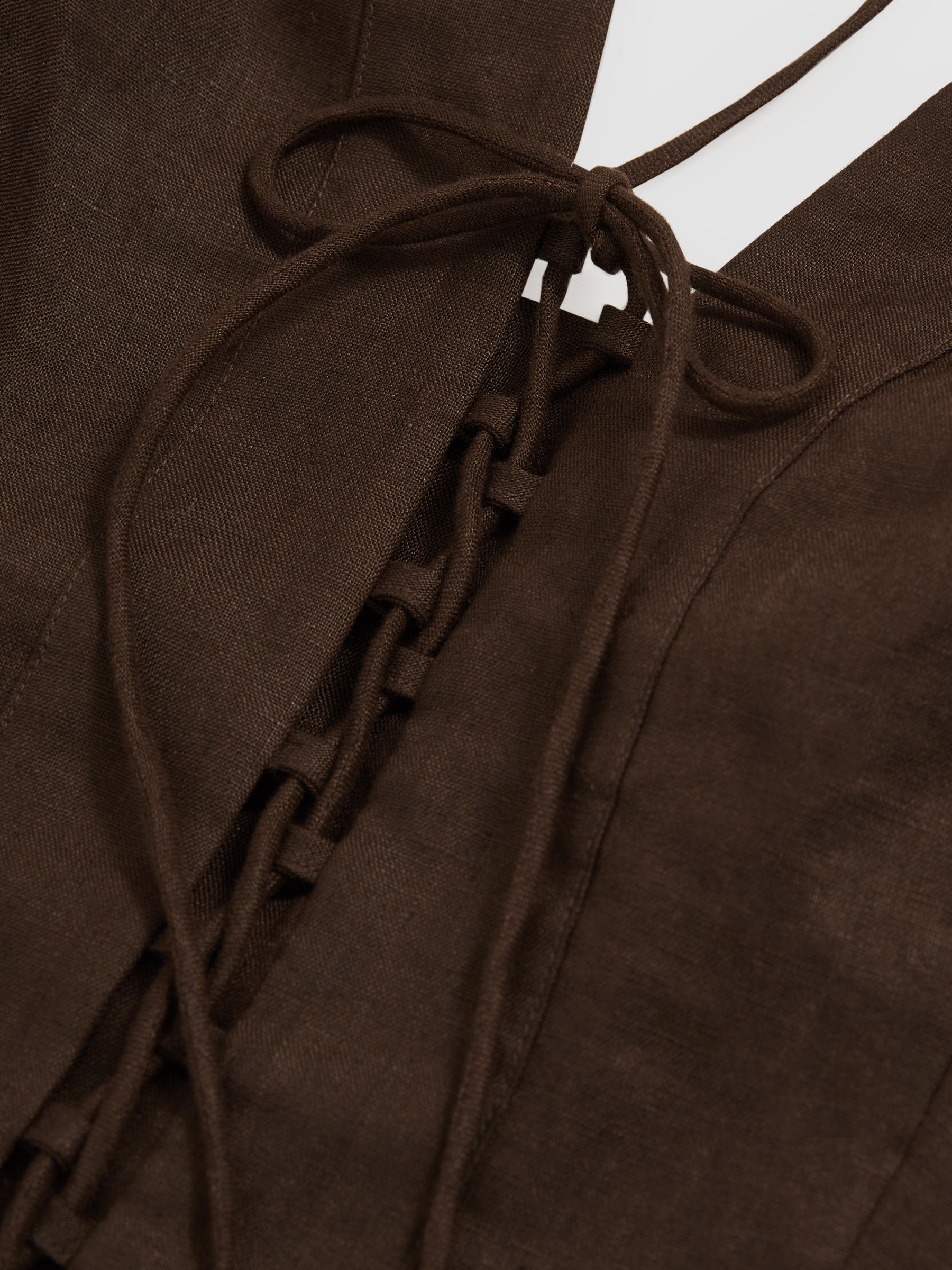 Lattice-Front Midi Dress in Chocolate Brown - Image 6 of 6