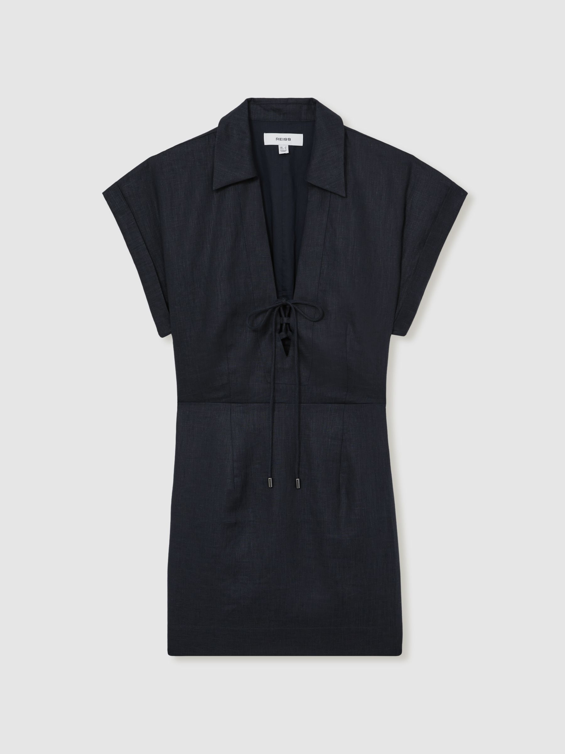 Tie Front Beach Cover-Up Dress in Navy - Image 2 of 5