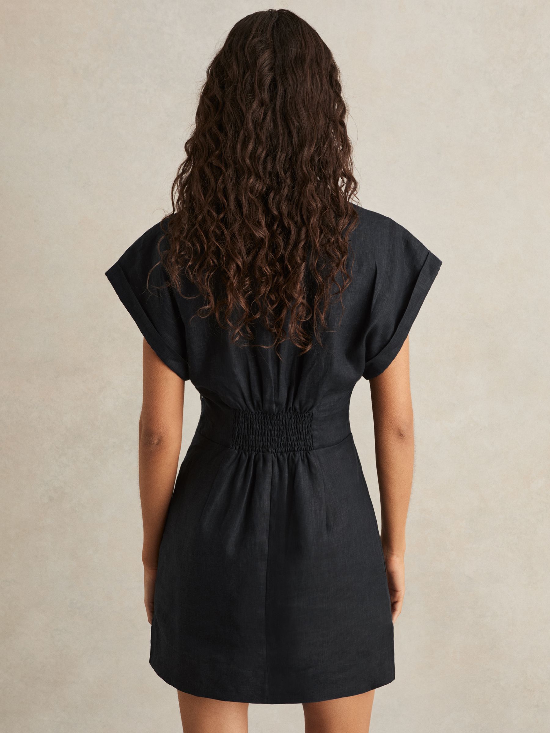 Tie Front Beach Cover-Up Dress in Navy - Image 4 of 5