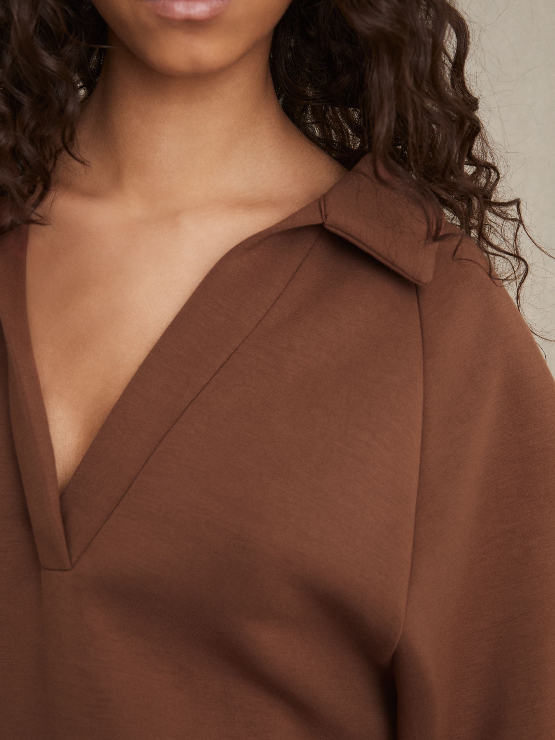 Modal-Blend Jersey Sweatshirt in Toffee Brown - Image 3 of 6