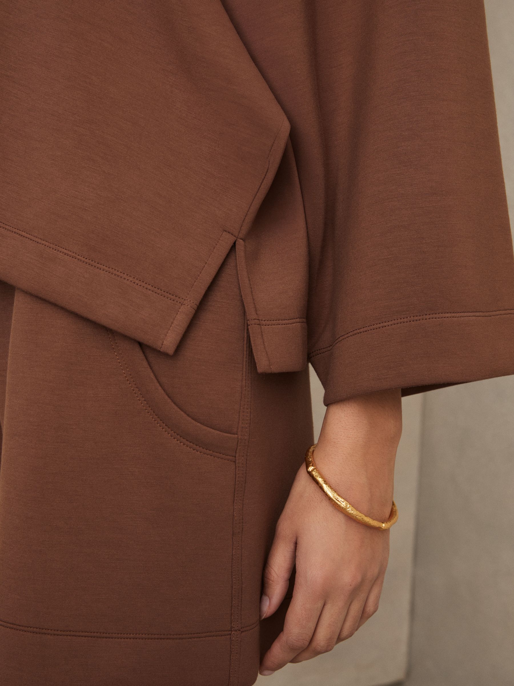 Modal-Blend Jersey Sweatshirt in Toffee Brown - Image 4 of 6