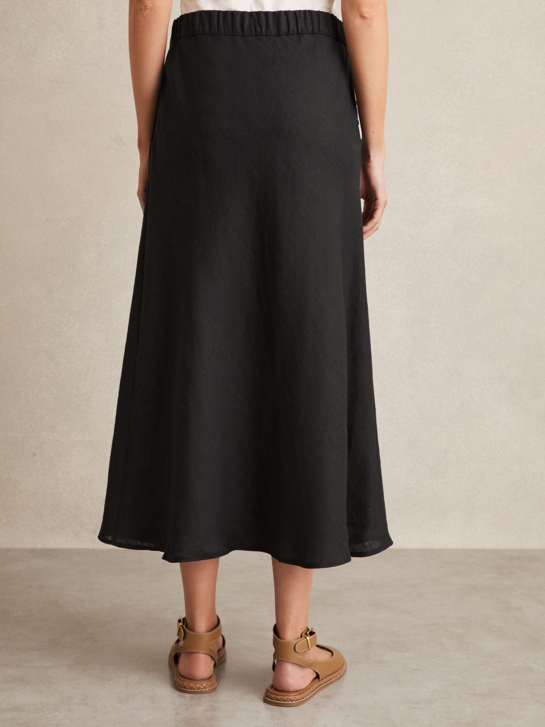 Slip Midi Skirt in Black - Image 4 of 5