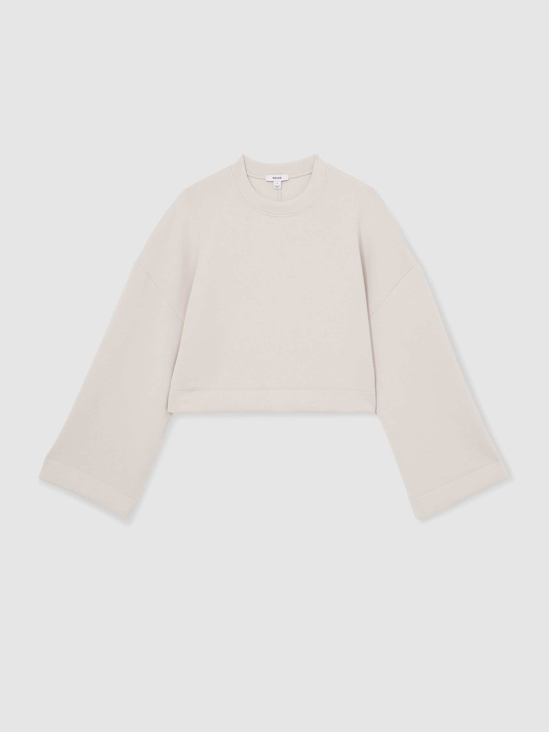 Cropped Sweatshirt in Stone - Image 2 of 6