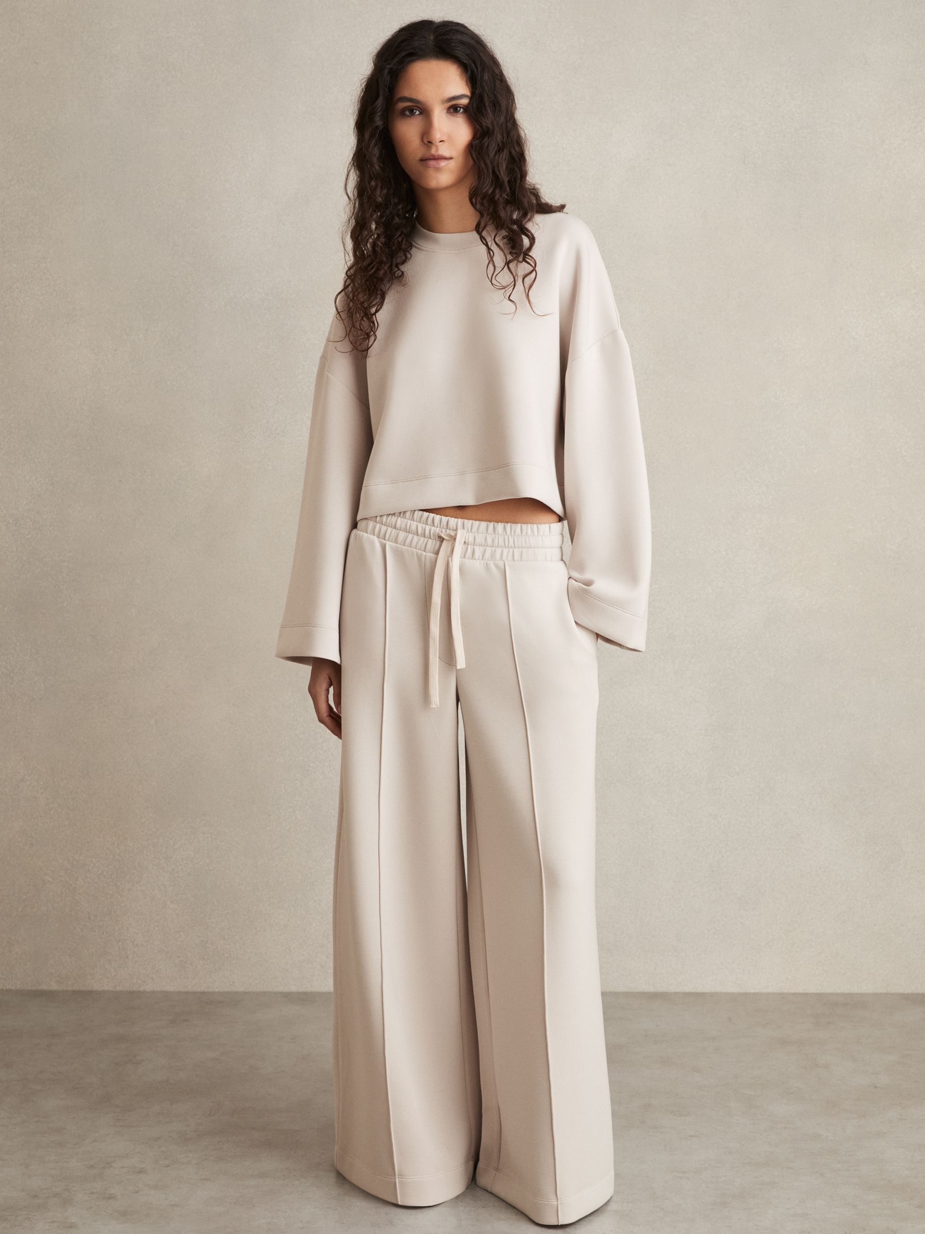 Cropped Sweatshirt in Stone - Image 3 of 6