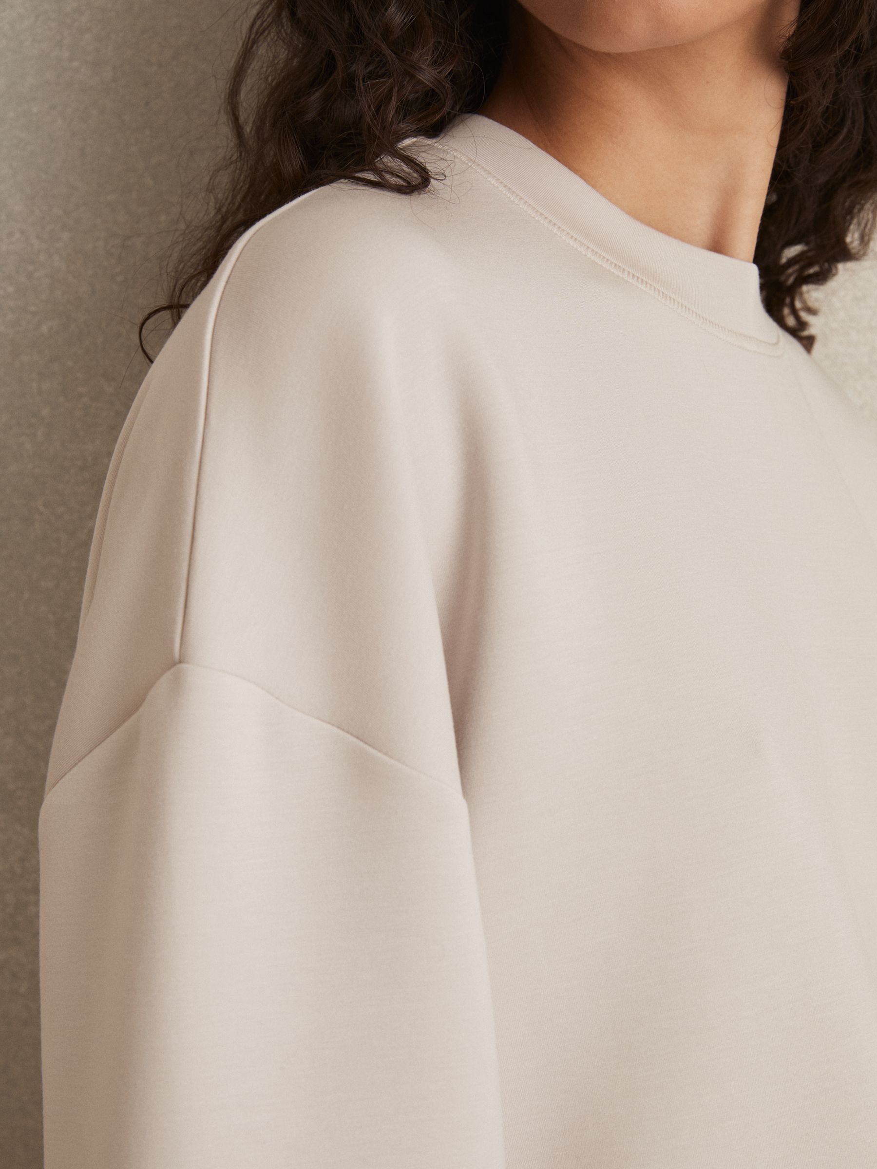 Cropped Sweatshirt in Stone - Image 4 of 6