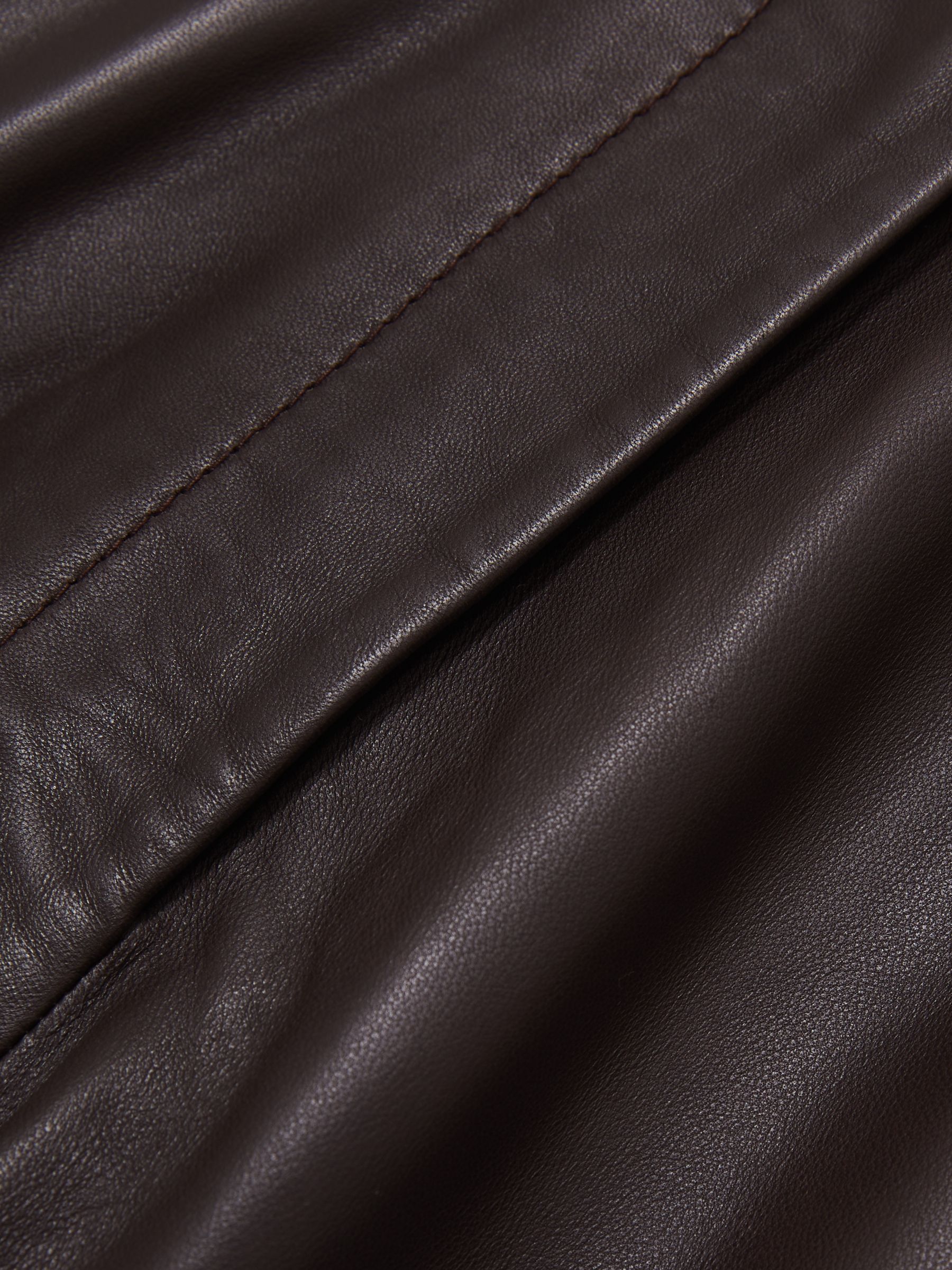 Leather Wide Leg Trousers in Chocolate - Image 7 of 7