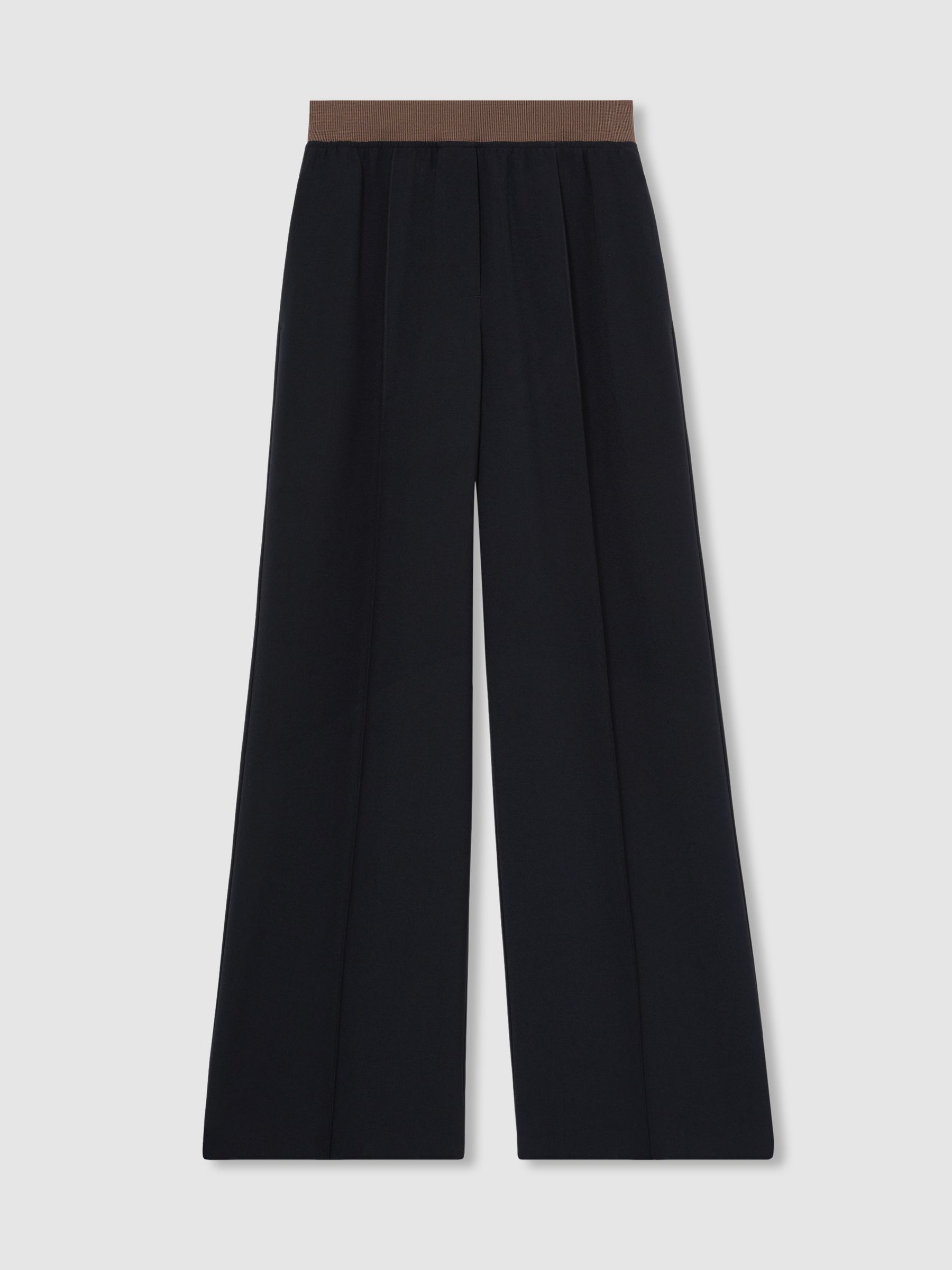 Wide-Leg Elasticated-Waist Trousers in Navy - Image 2 of 6