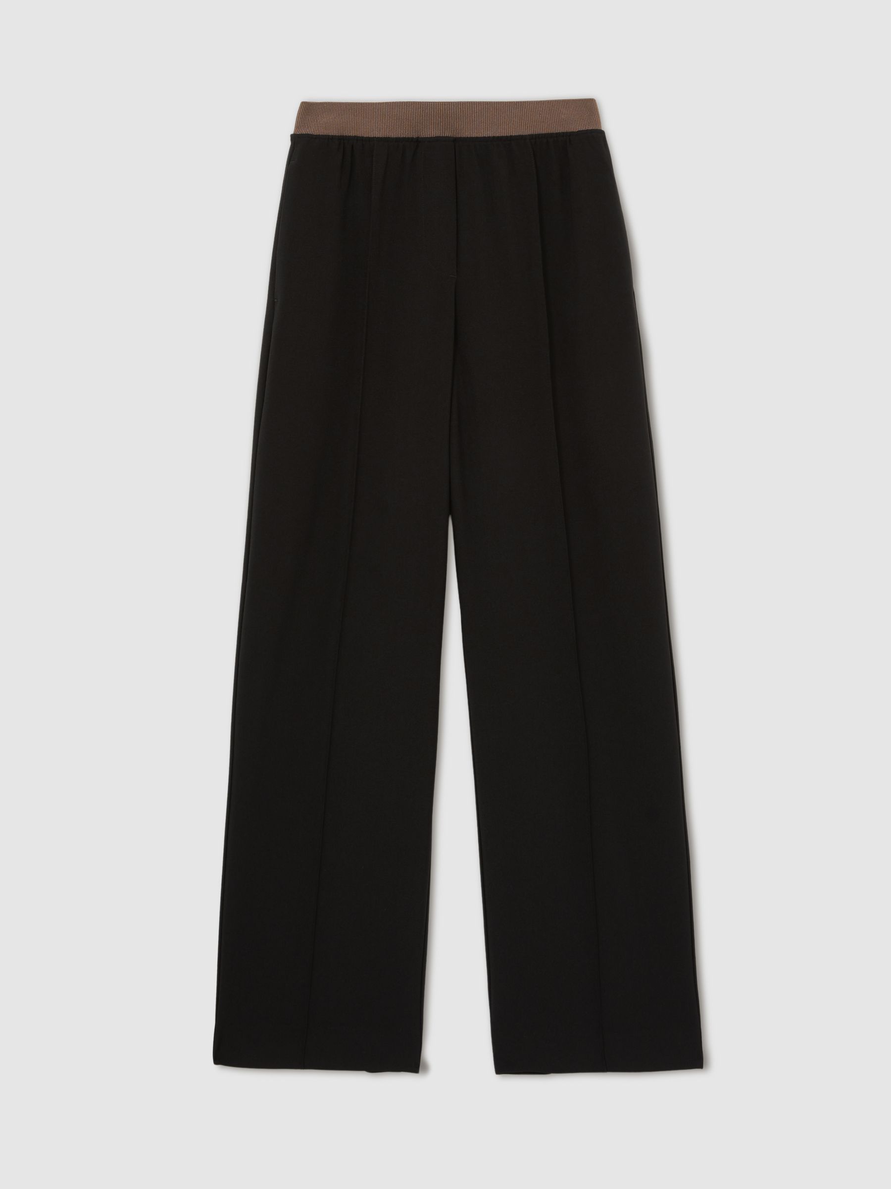 Petite Wide-Leg Elasticated-Waist Trousers in Black - Image 2 of 8