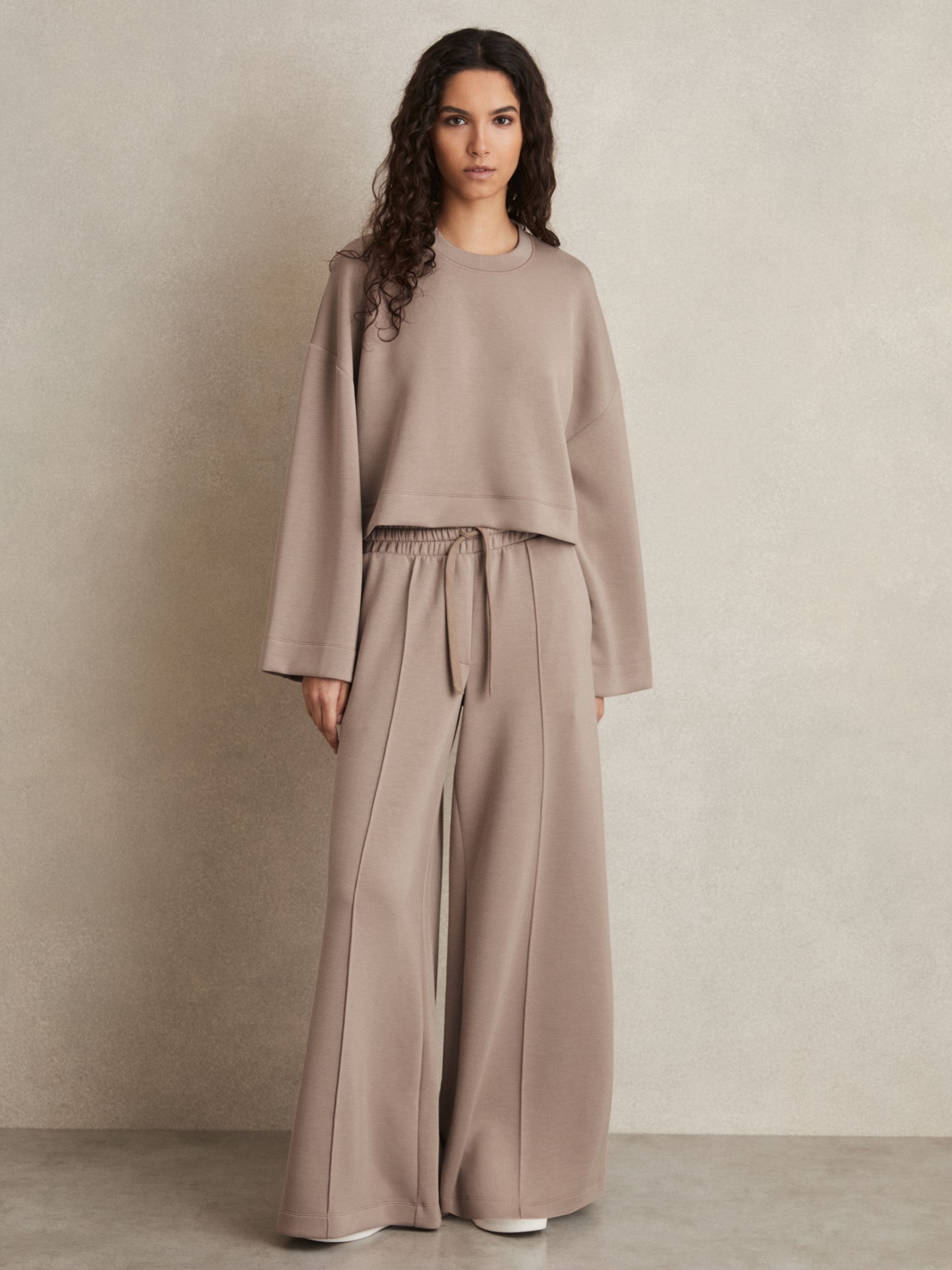 Cropped Sweatshirt in Taupe - Image 3 of 6