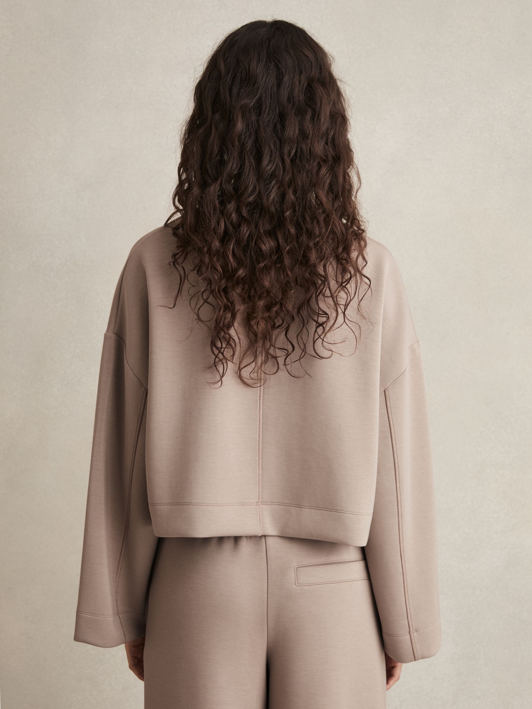 Cropped Sweatshirt in Taupe - Image 5 of 6