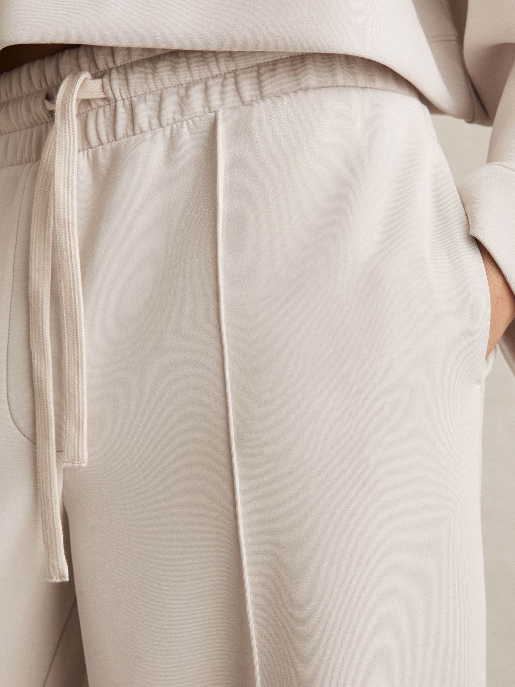 Wide Leg Drawstring Joggers in Stone - Image 3 of 5