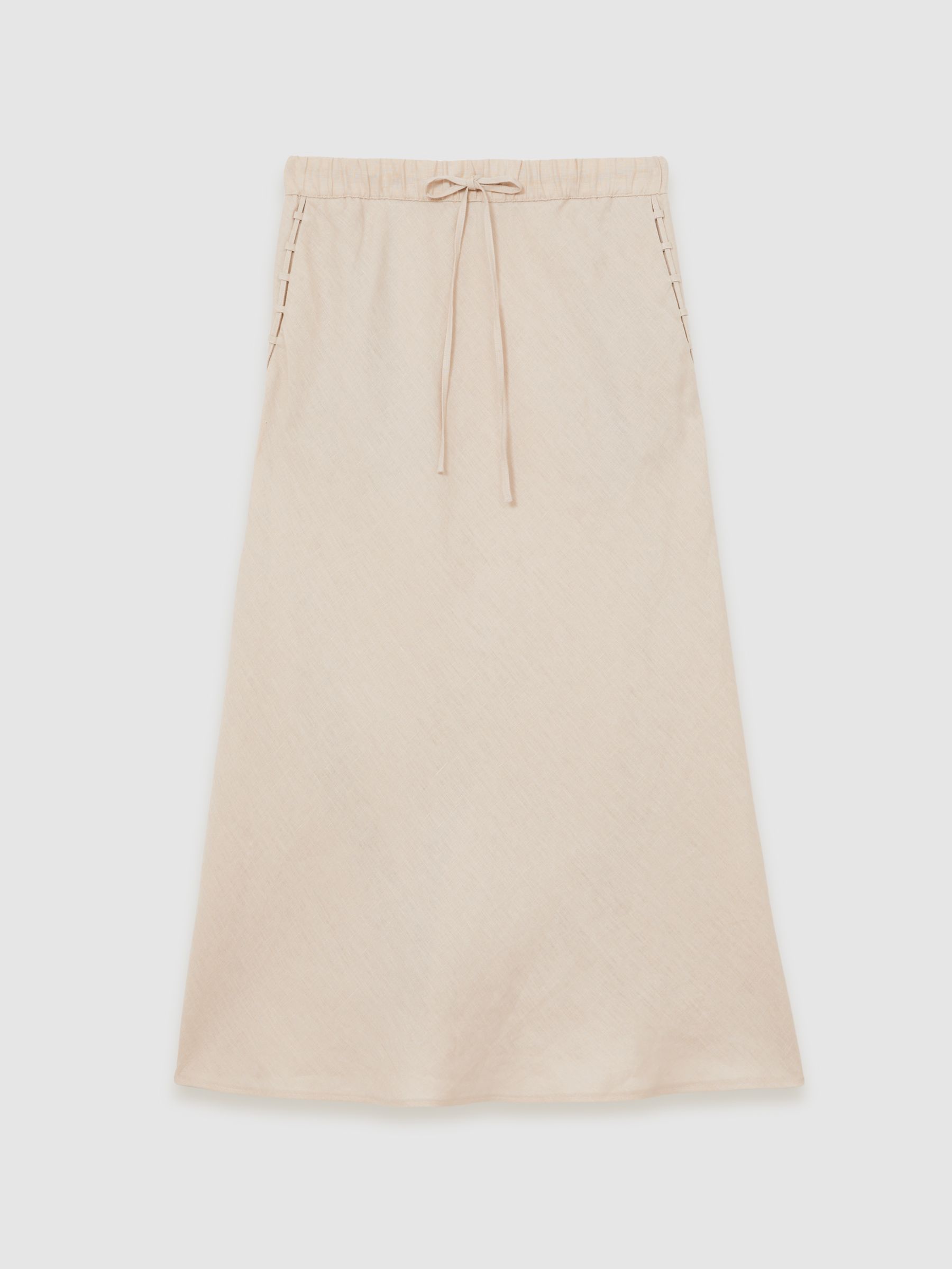 Slip Midi Skirt in Neutral - Image 2 of 6