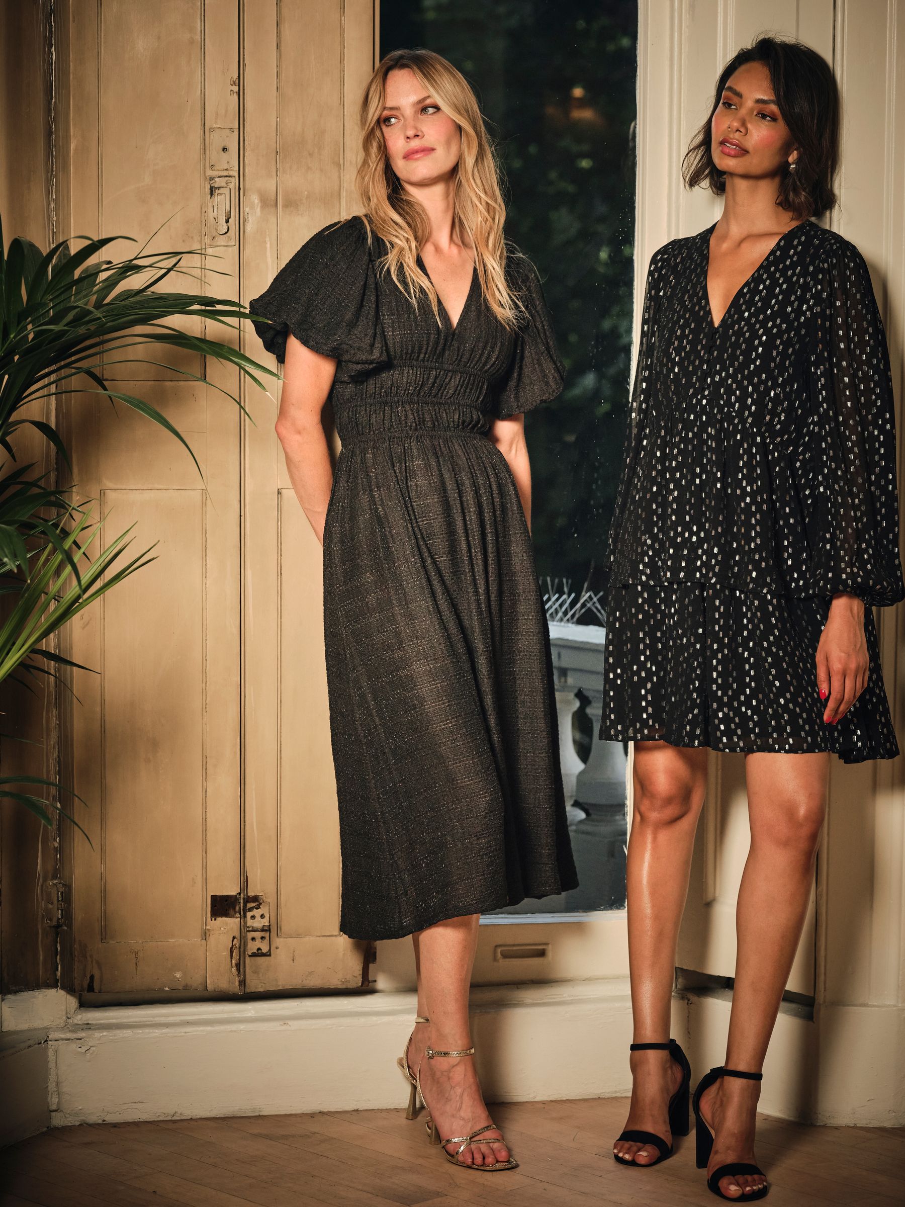 Tabitha Black Textured Dress - Image 4 of 5