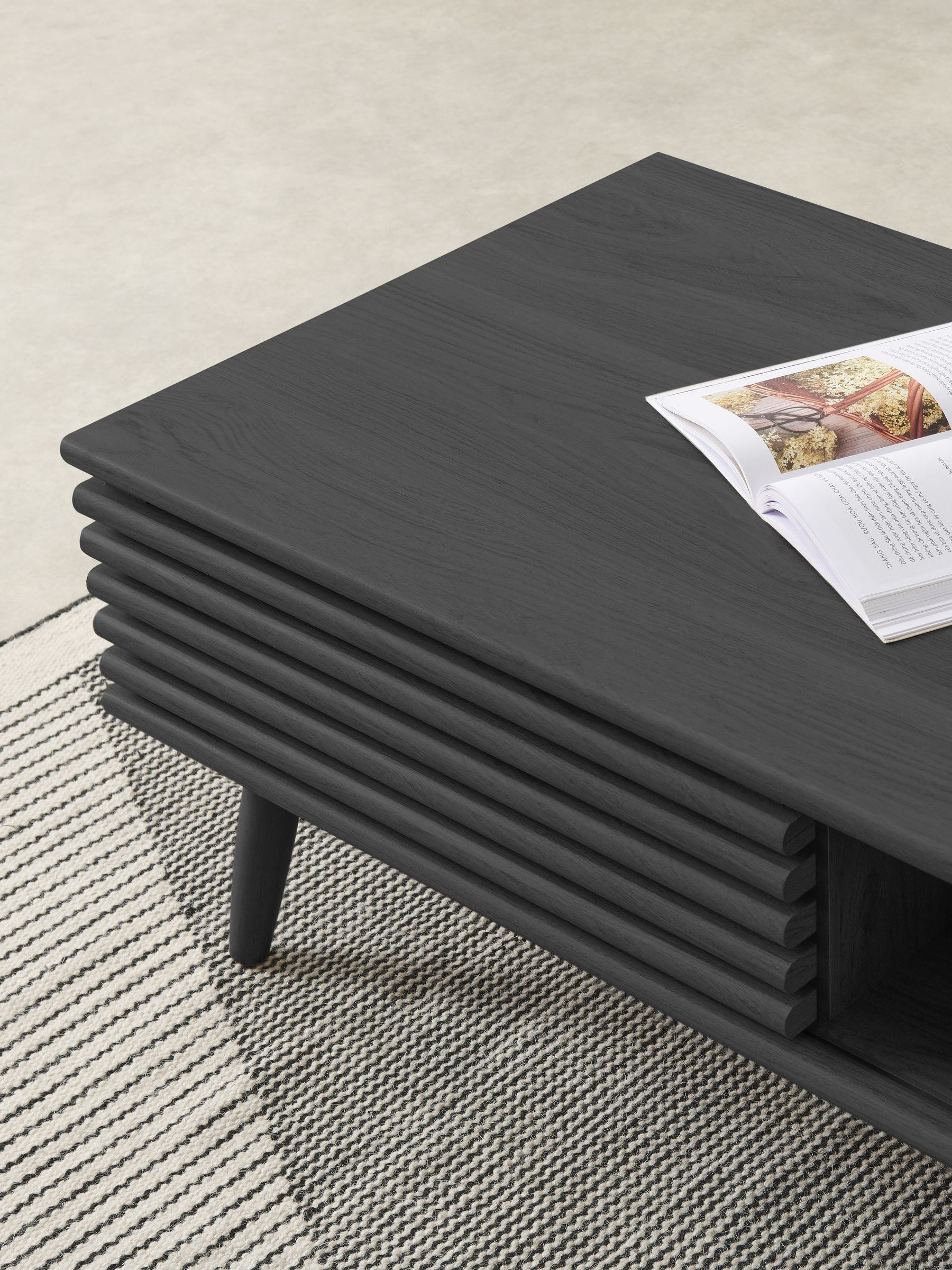 Tulma Storage Coffee Table in Black Oak Effect - Image 3 of 7