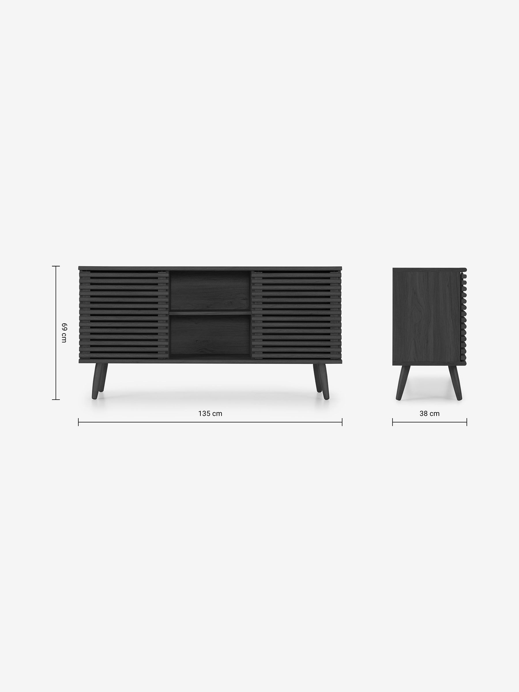 Large Tulma Sideboard in Black Oak Effect - Image 5 of 7