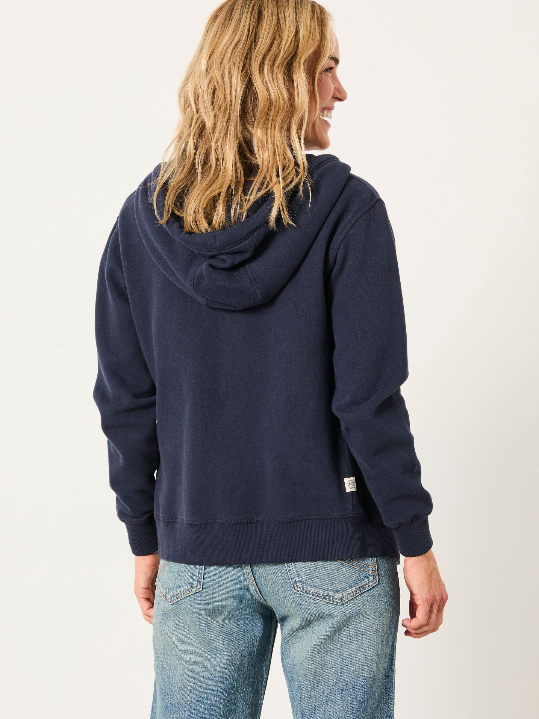 Amy Navy Zip Through Hoodie - Image 2 of 5