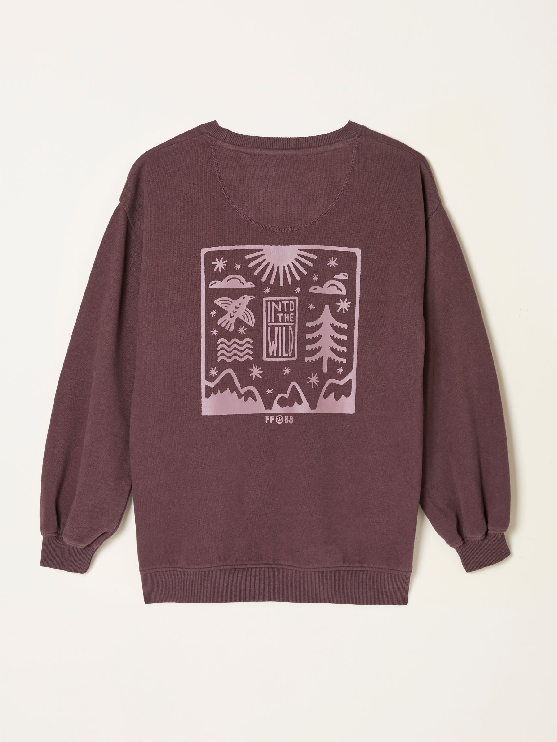 Purple Into The Wild Graphic Crew Sweat | FatFace