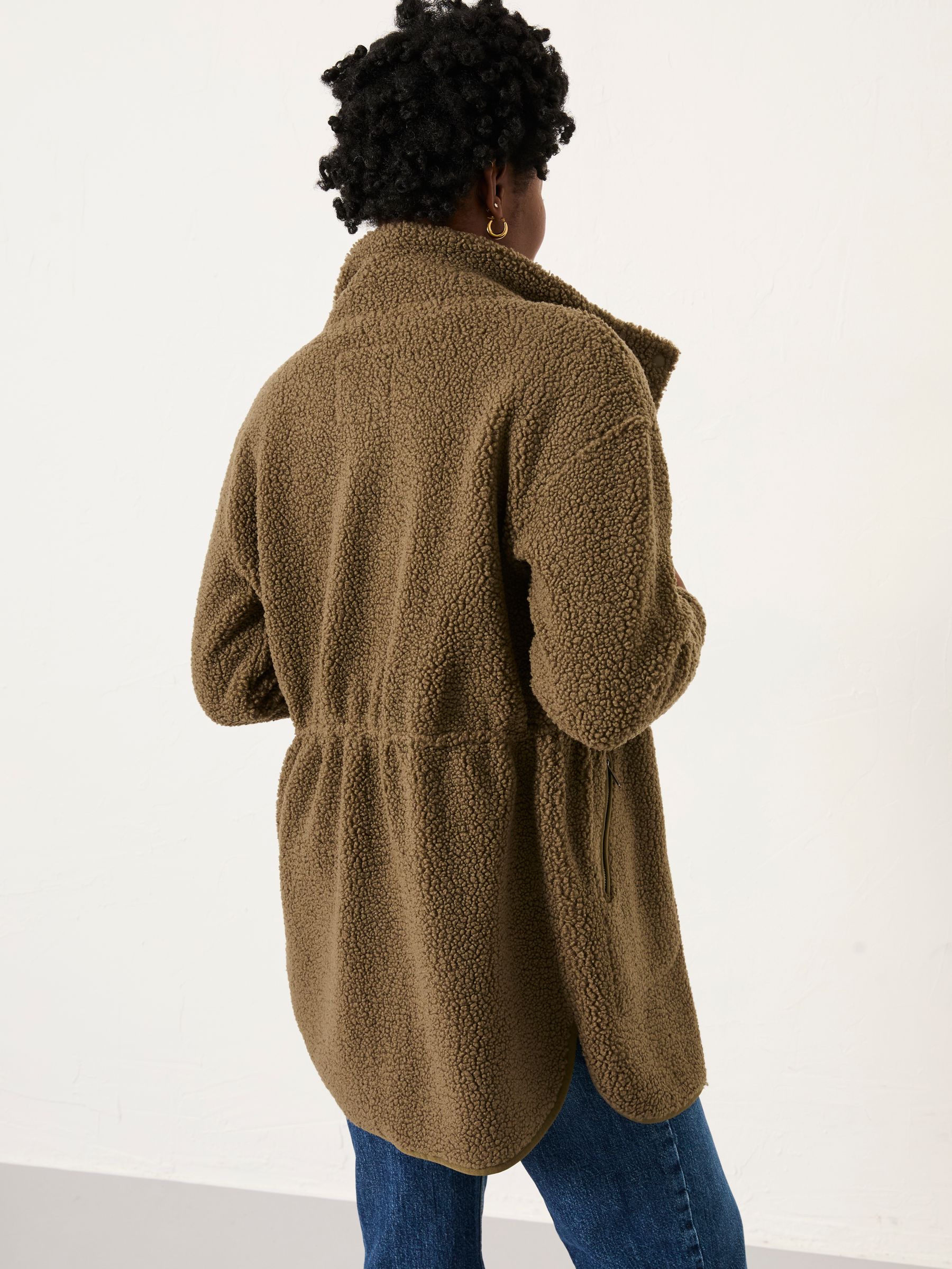 Hadley Olive Green Zip Through Fleece Jacket - Image 2 of 6